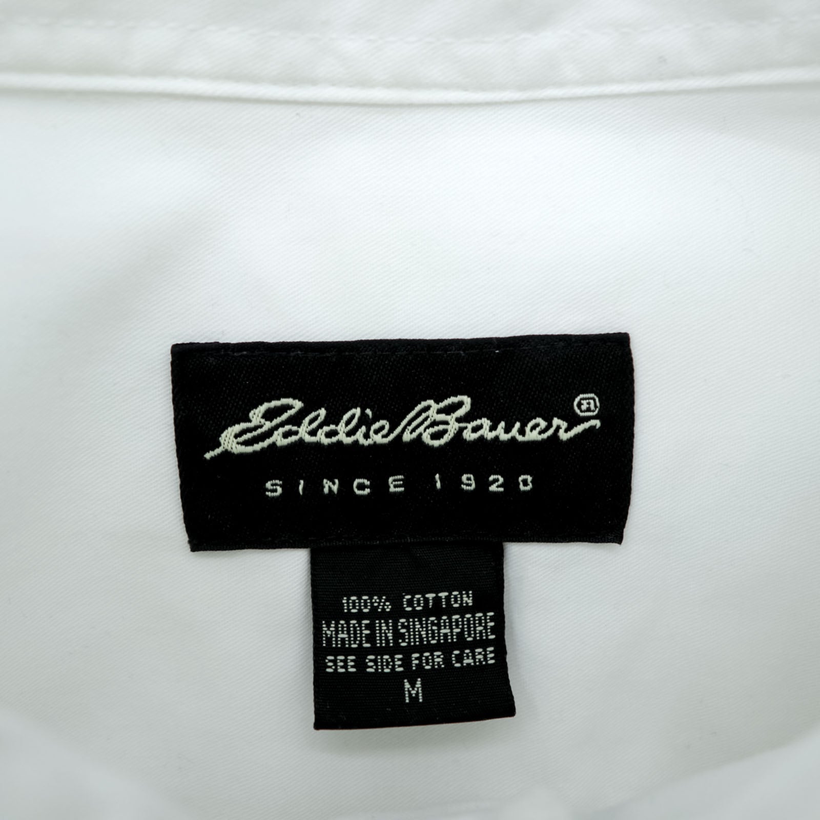 Eddie Bauer Oxford Button-Down Shirt, XL, White, Chest Pocket, Cotton