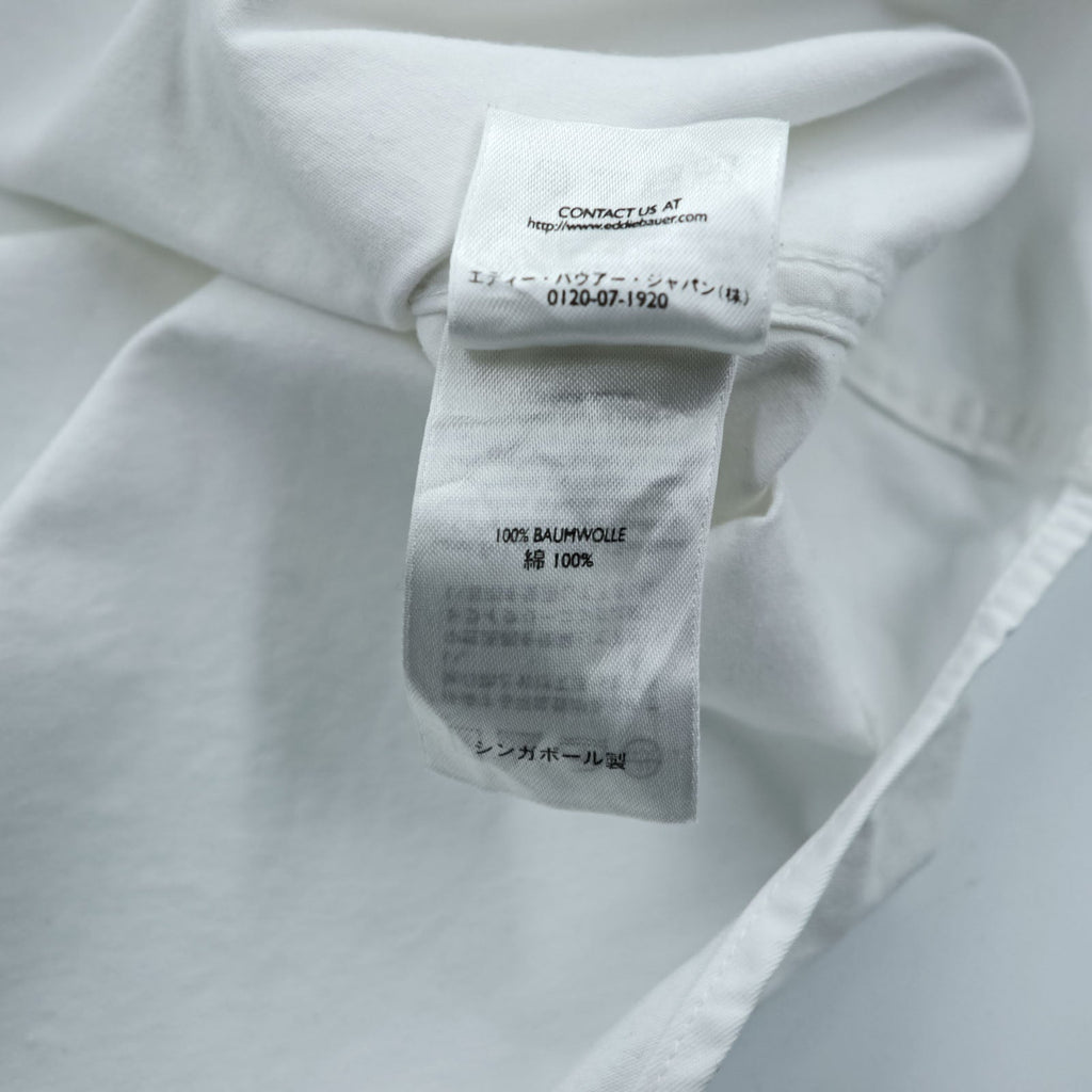 Eddie Bauer Oxford Button-Down Shirt, XL, White, Chest Pocket, Cotton