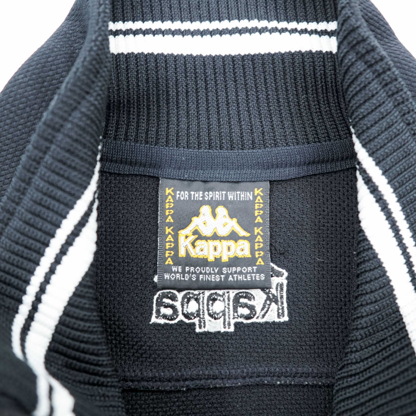 Kappa 90s Made in Japan Track Jacket Tracksuit Set Up M Black Drawstring Joggers Hem Zips Slits