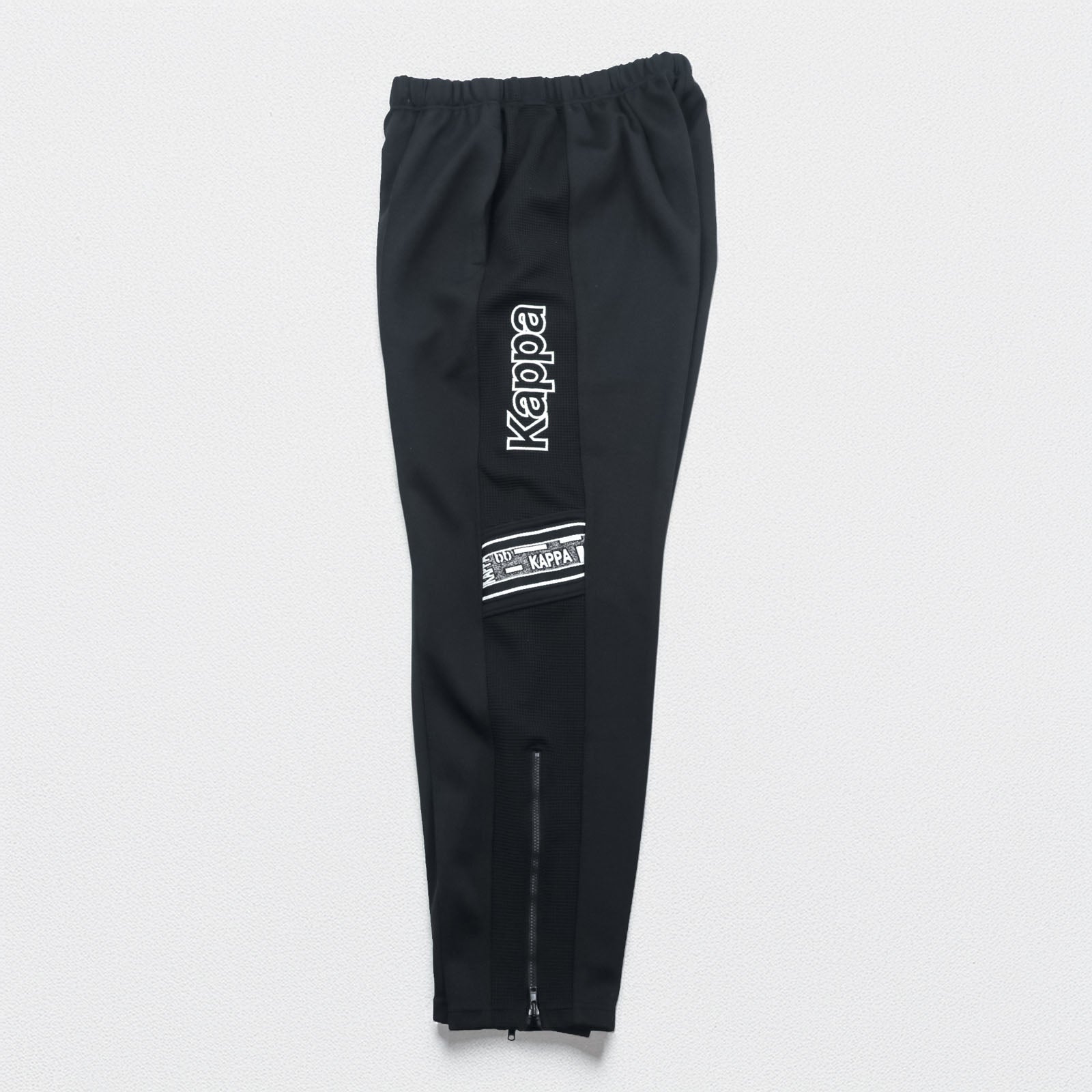 Kappa 90s Made in Japan Track Jacket Tracksuit Set Up M Black Drawstring Joggers Hem Zips Slits