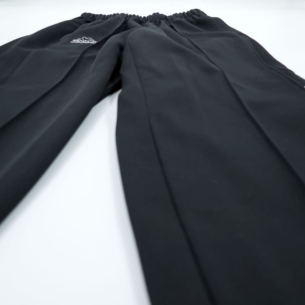 Kappa 90s Made in Japan Track Jacket Tracksuit Set Up M Black Drawstring Joggers Hem Zips Slits