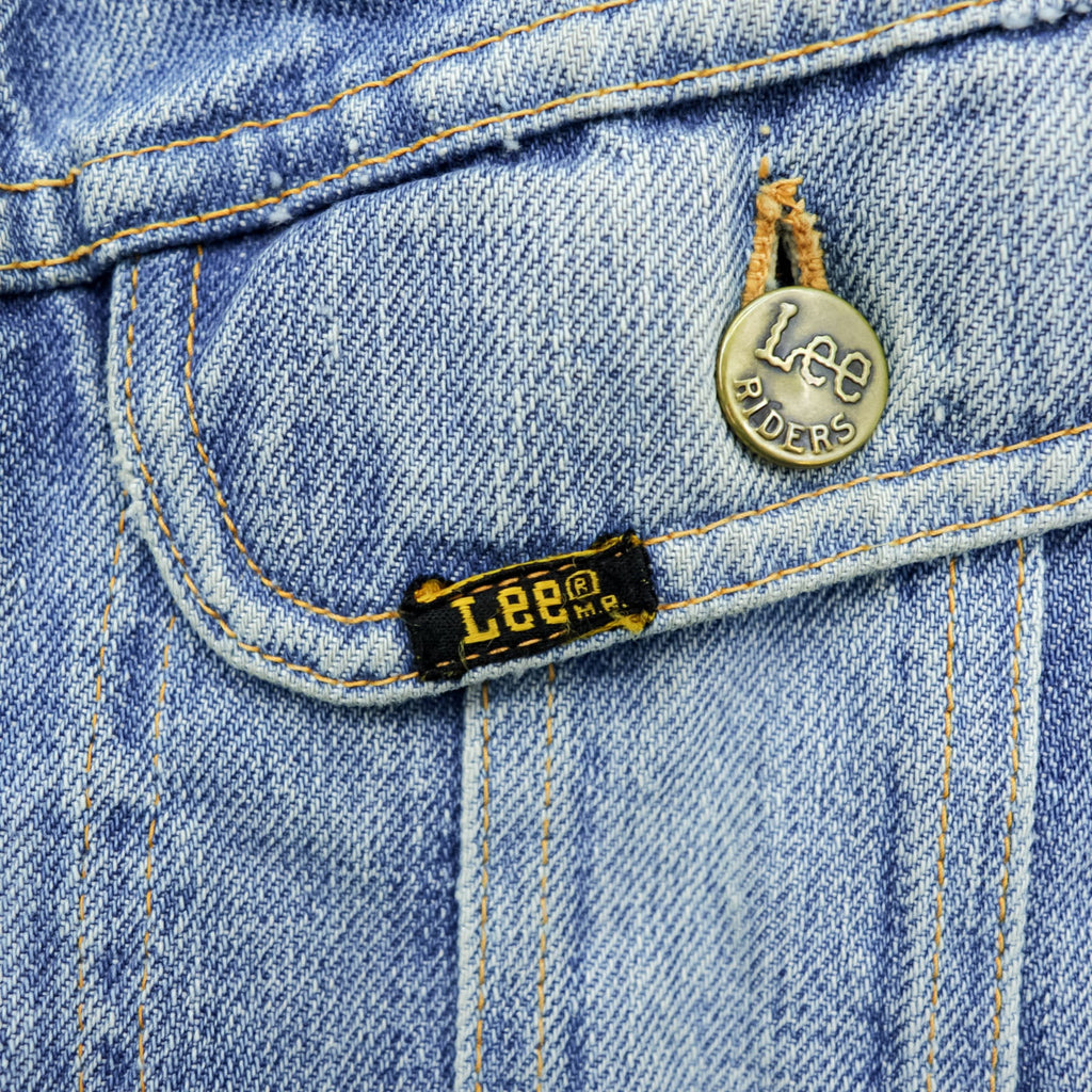 Lee 70s Vintage Denim Jacket M Indigo Black Tag RIDERS 101-J Cropped Length 153438 Made in Belgium