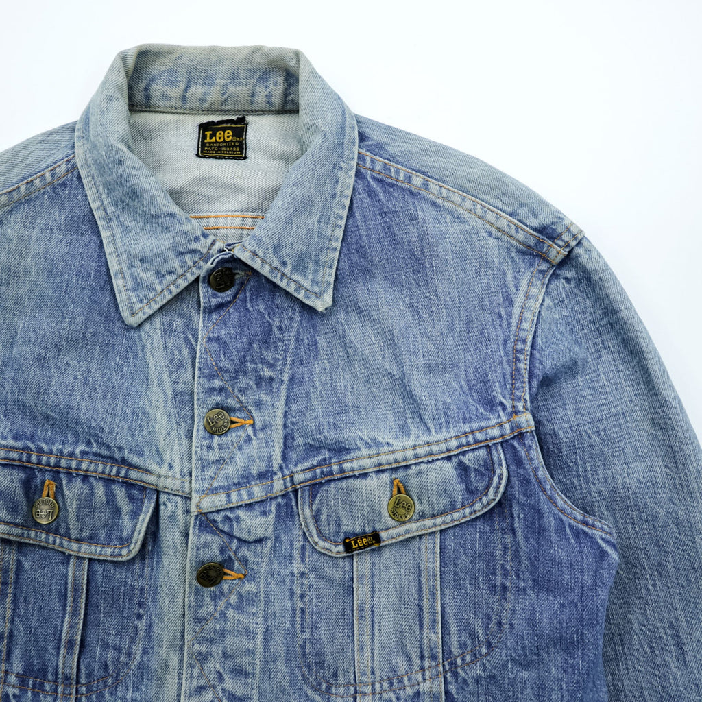 Lee 70s Vintage Denim Jacket M Indigo Black Tag RIDERS 101-J Cropped Length 153438 Made in Belgium
