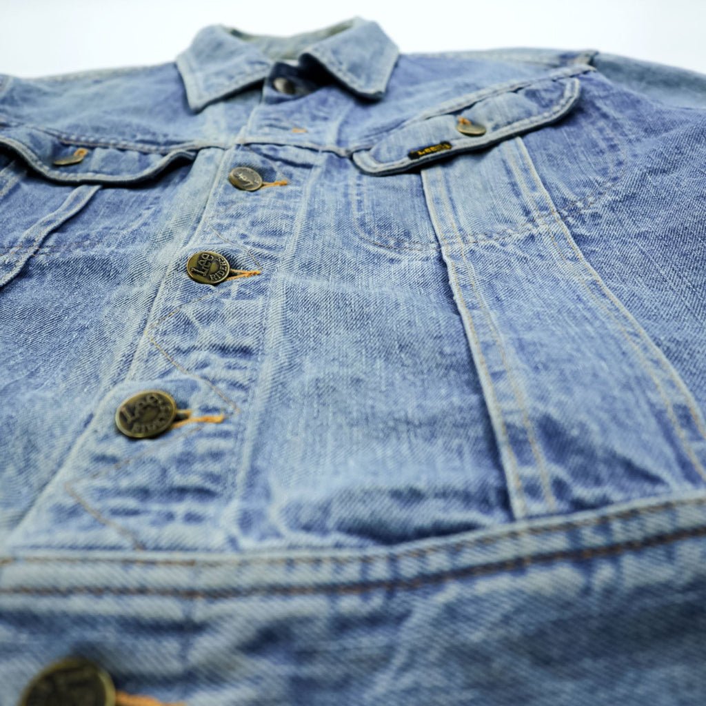 Lee 70s Vintage Denim Jacket M Indigo Black Tag RIDERS 101-J Cropped Length 153438 Made in Belgium