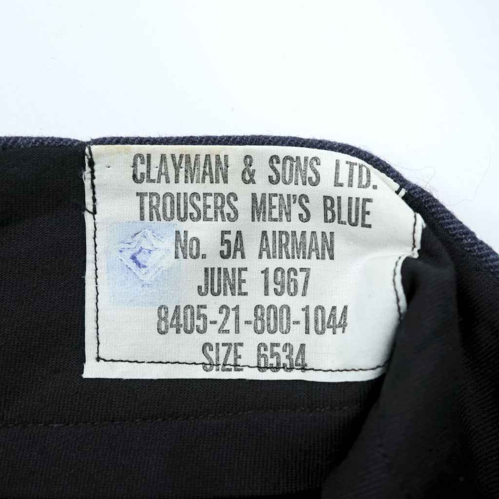 Clayman & Sons LTD 60s Euro Vintage Slacks Trousers M Navy RAF Military 8405-21-800-1044