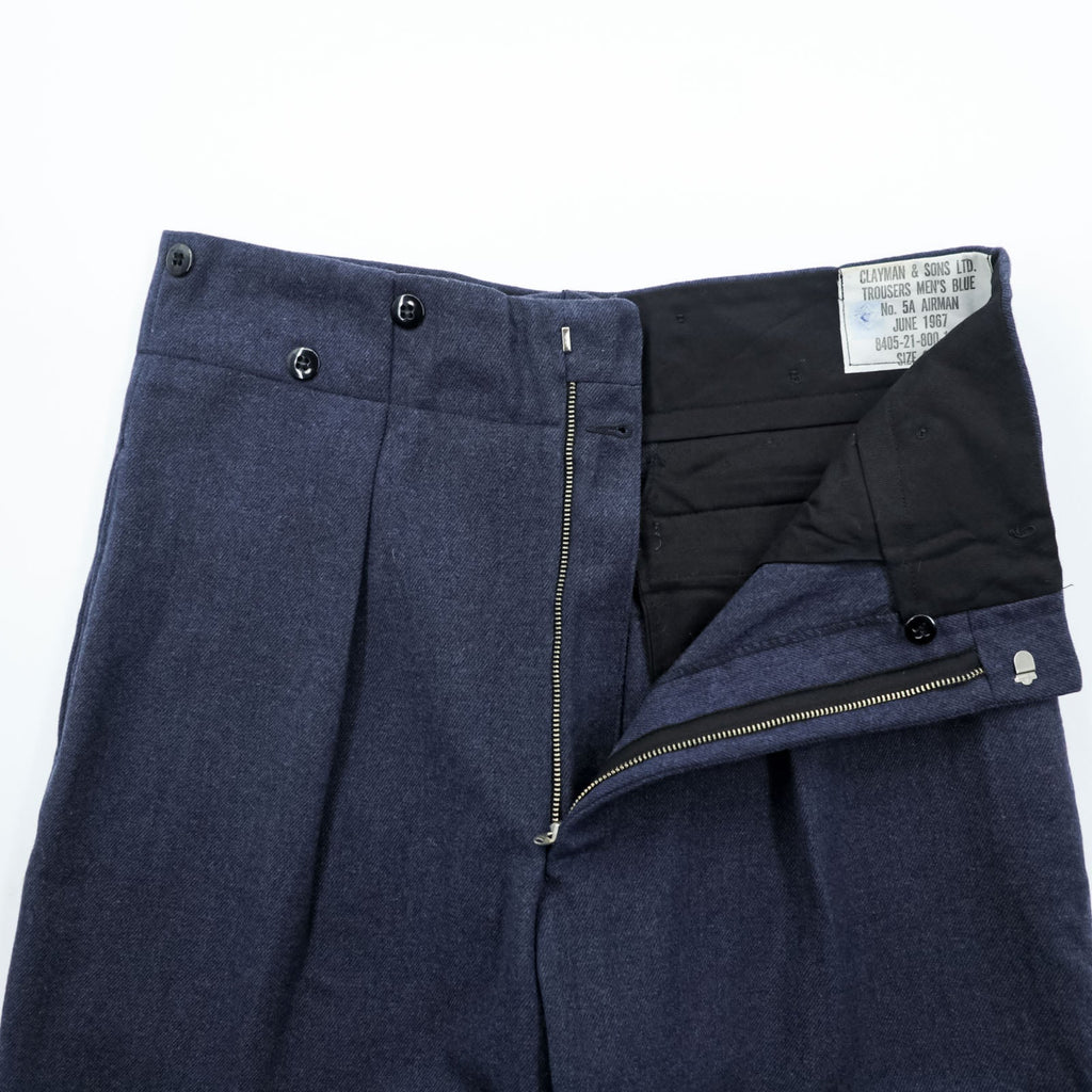 Clayman & Sons LTD 60s Euro Vintage Slacks Trousers M Navy RAF Military 8405-21-800-1044