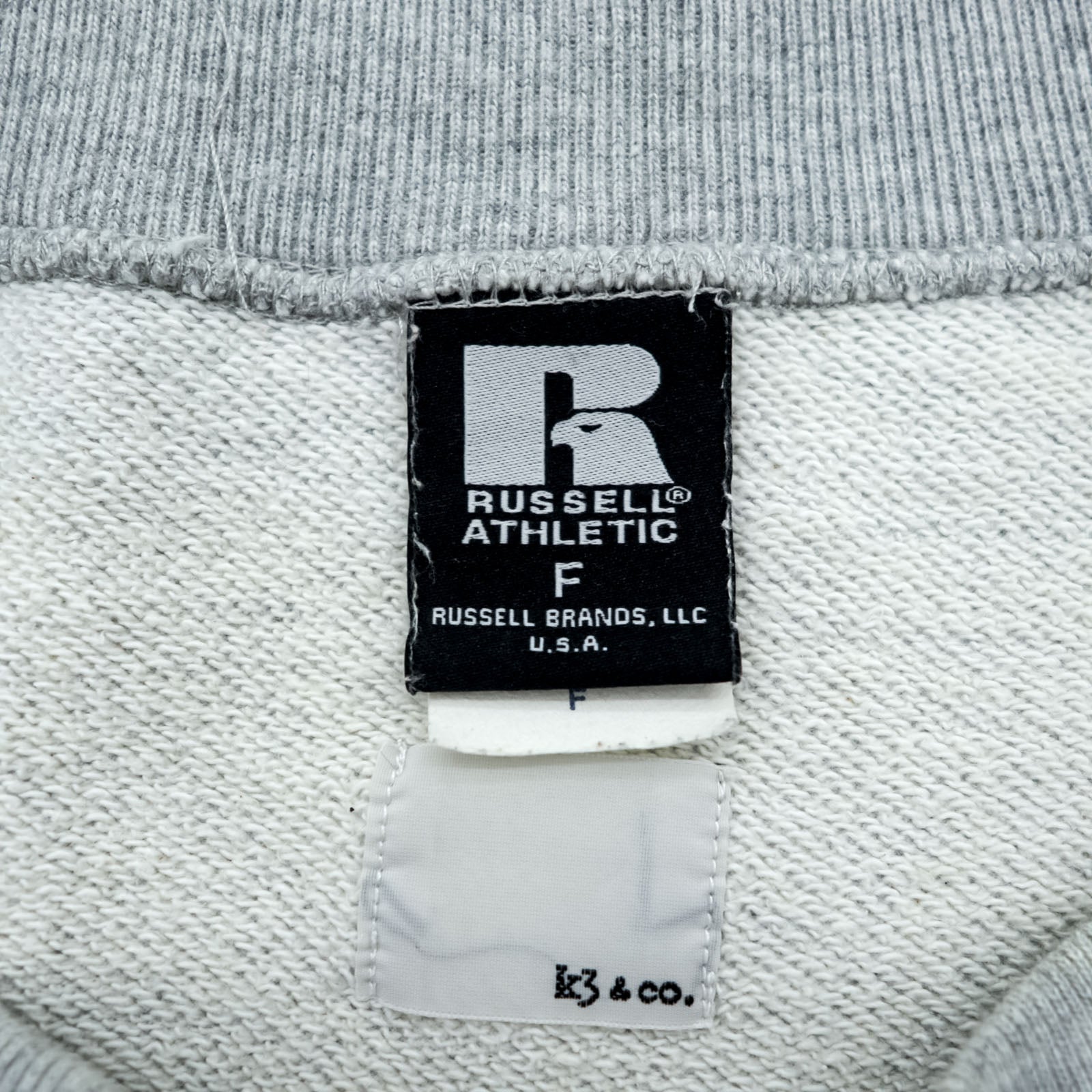 RUSSELL ATHLETIC × K3 & Co. Arch Logo Sweatshirt FREE Wide Gray Drop Shoulder 1668-599-1588