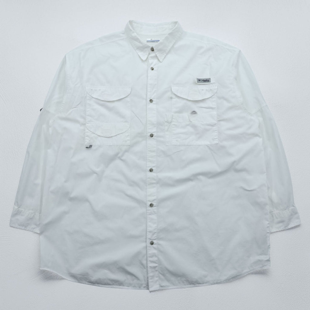 Columbia PFG フィッシングシャツ XXL ホワイト 胸ポケット コットン ビッグサイズ FM7120
