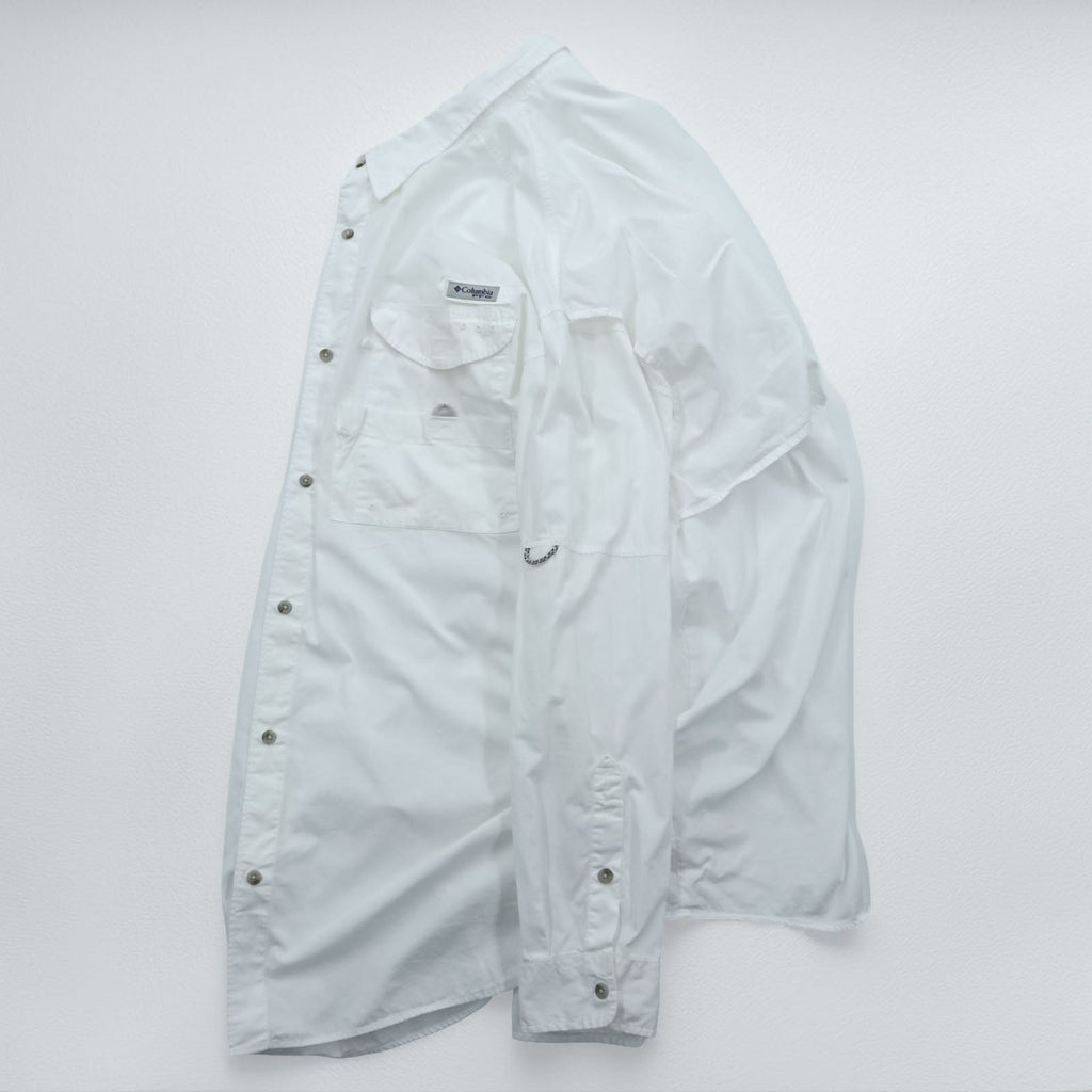 Columbia PFG フィッシングシャツ XXL ホワイト 胸ポケット コットン ビッグサイズ FM7120