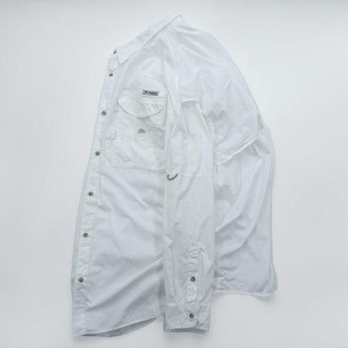 Columbia PFG フィッシングシャツ XXL ホワイト 胸ポケット コットン ビッグサイズ FM7120