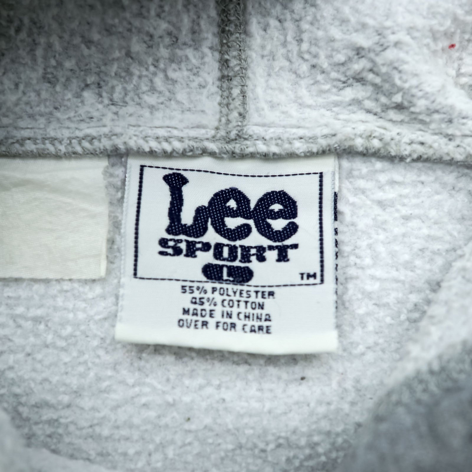 Lee SPORT 90s Vintage Pullover Hoodie L Gray Embroidered Front Kangaroo Pocket NHL RANGERS