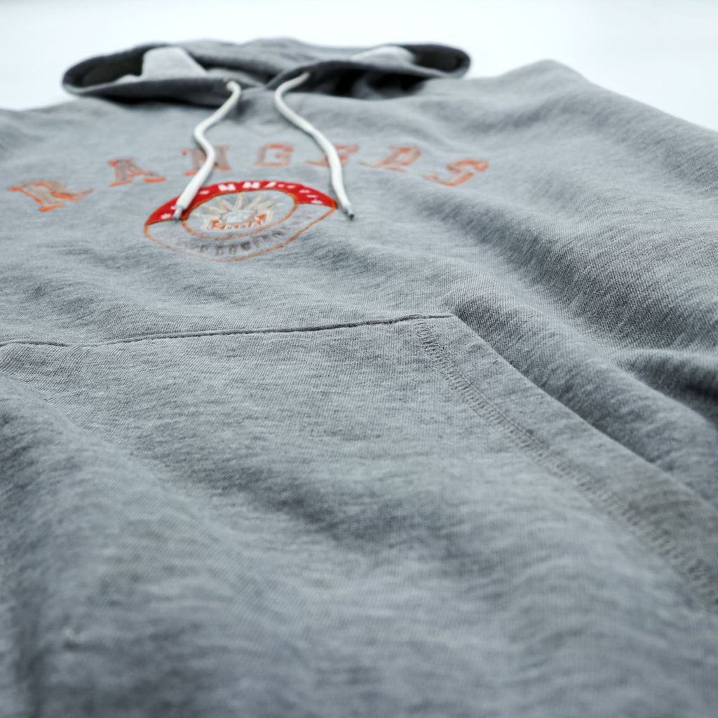 Lee SPORT 90s Vintage Pullover Hoodie L Gray Embroidered Front Kangaroo Pocket NHL RANGERS