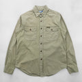 Polo Ralph Lauren 90s Military Work Shirt M Khaki Cotton Chest Pockets