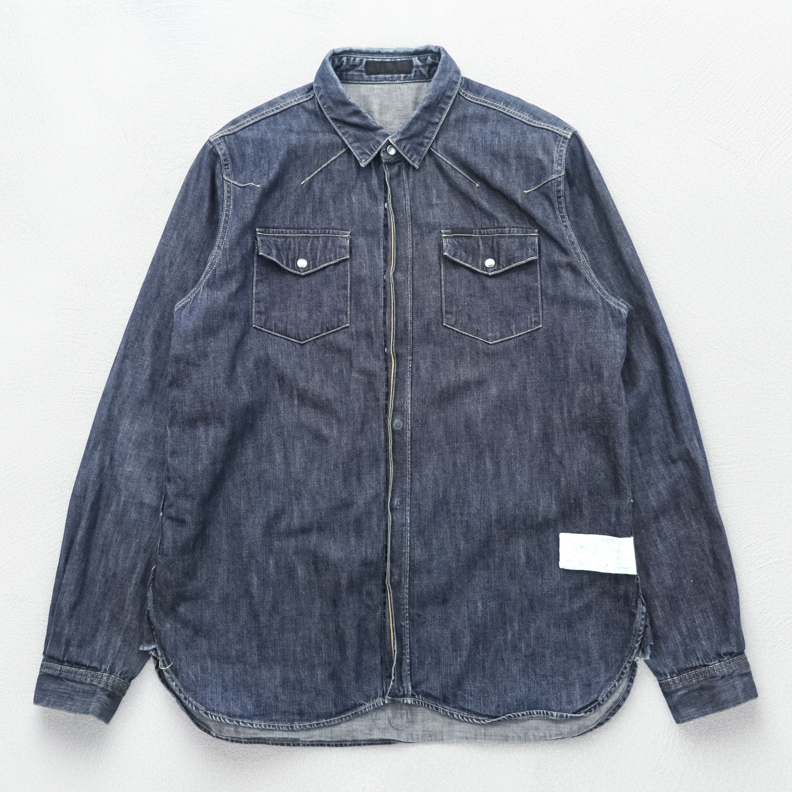 UNDERCOVERISM Japan-Made Denim Work Shirt L Indigo Chest Pockets Snap Buttons E9401 10SS Less but Better