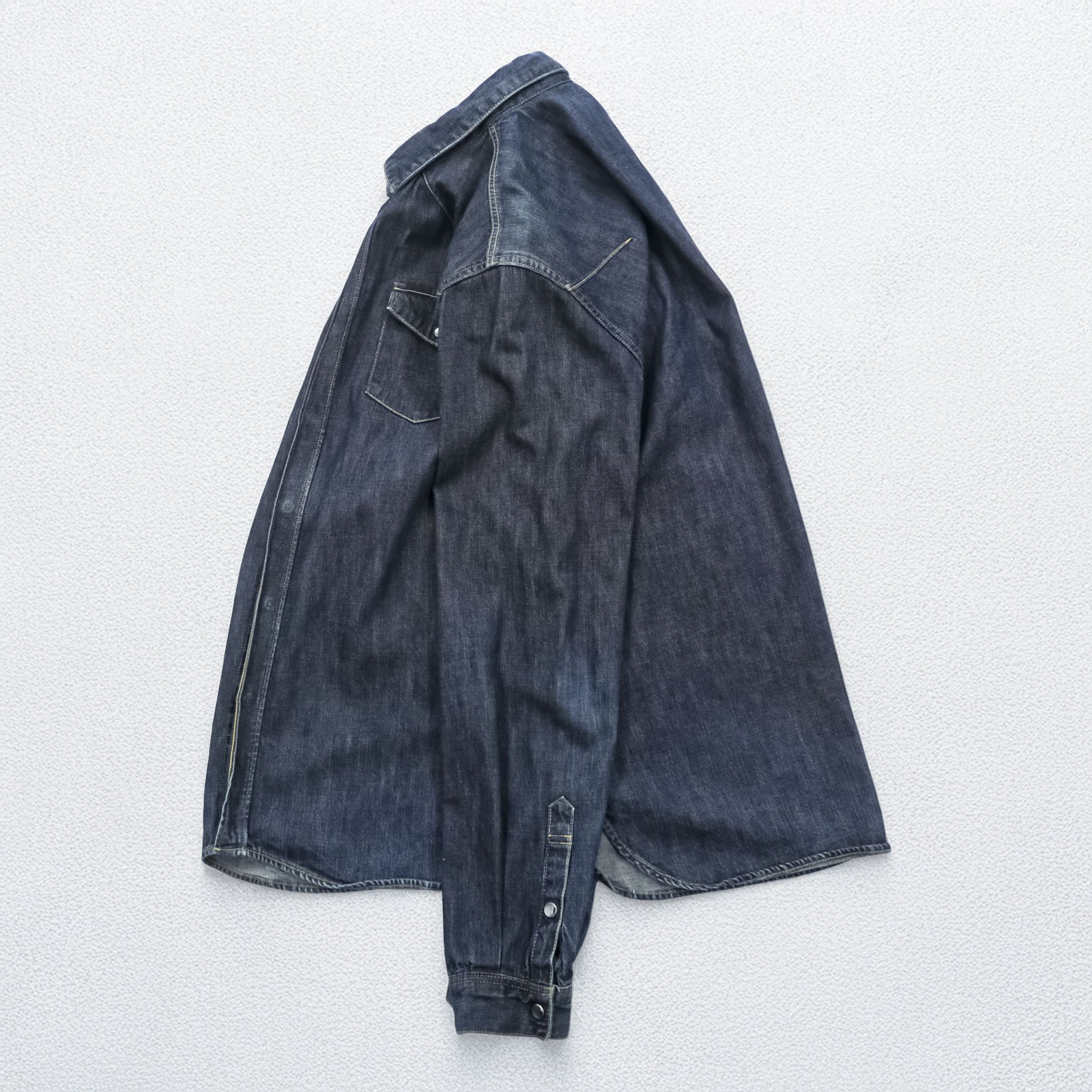 UNDERCOVERISM Japan-Made Denim Work Shirt L Indigo Chest Pockets Snap Buttons E9401 10SS Less but Better