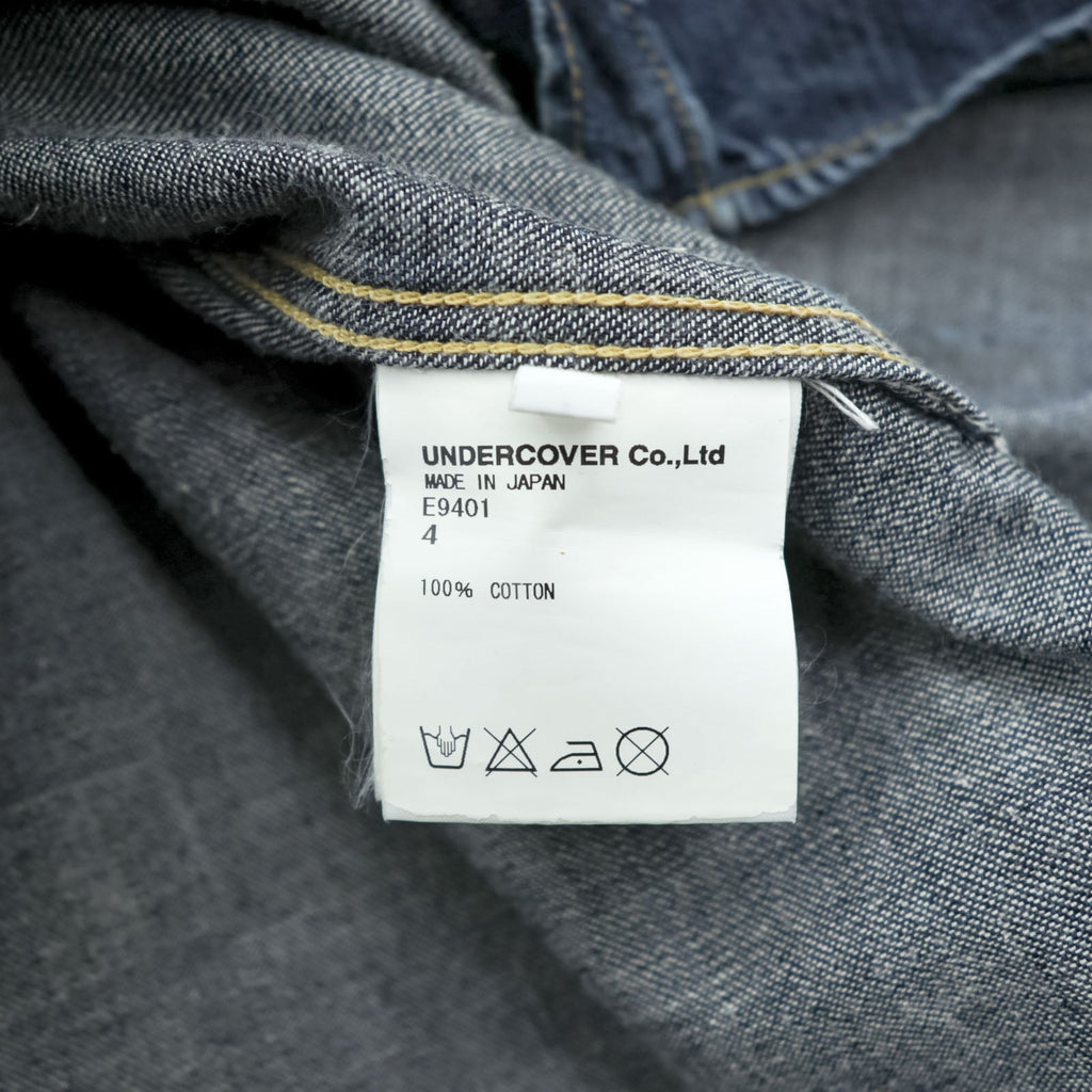 UNDERCOVERISM Japan-Made Denim Work Shirt L Indigo Chest Pockets Snap Buttons E9401 10SS Less but Better