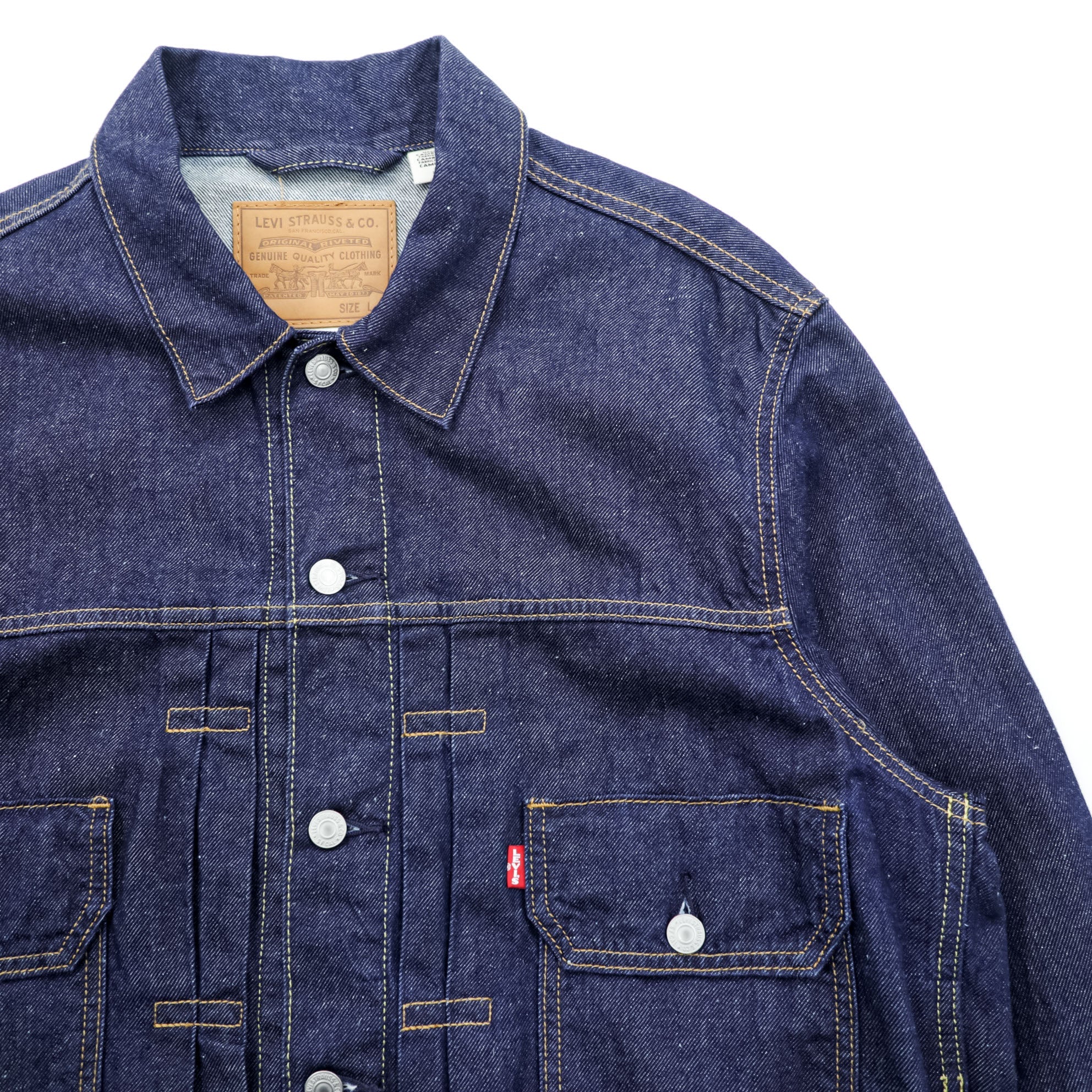 Levi's 2ndタイプ ビッグE デニム トラッカージャケット TYPE II Gジャン L インディゴ タック プリーツ ルーズフィット 濃紺 PREMIUM 56862-0002