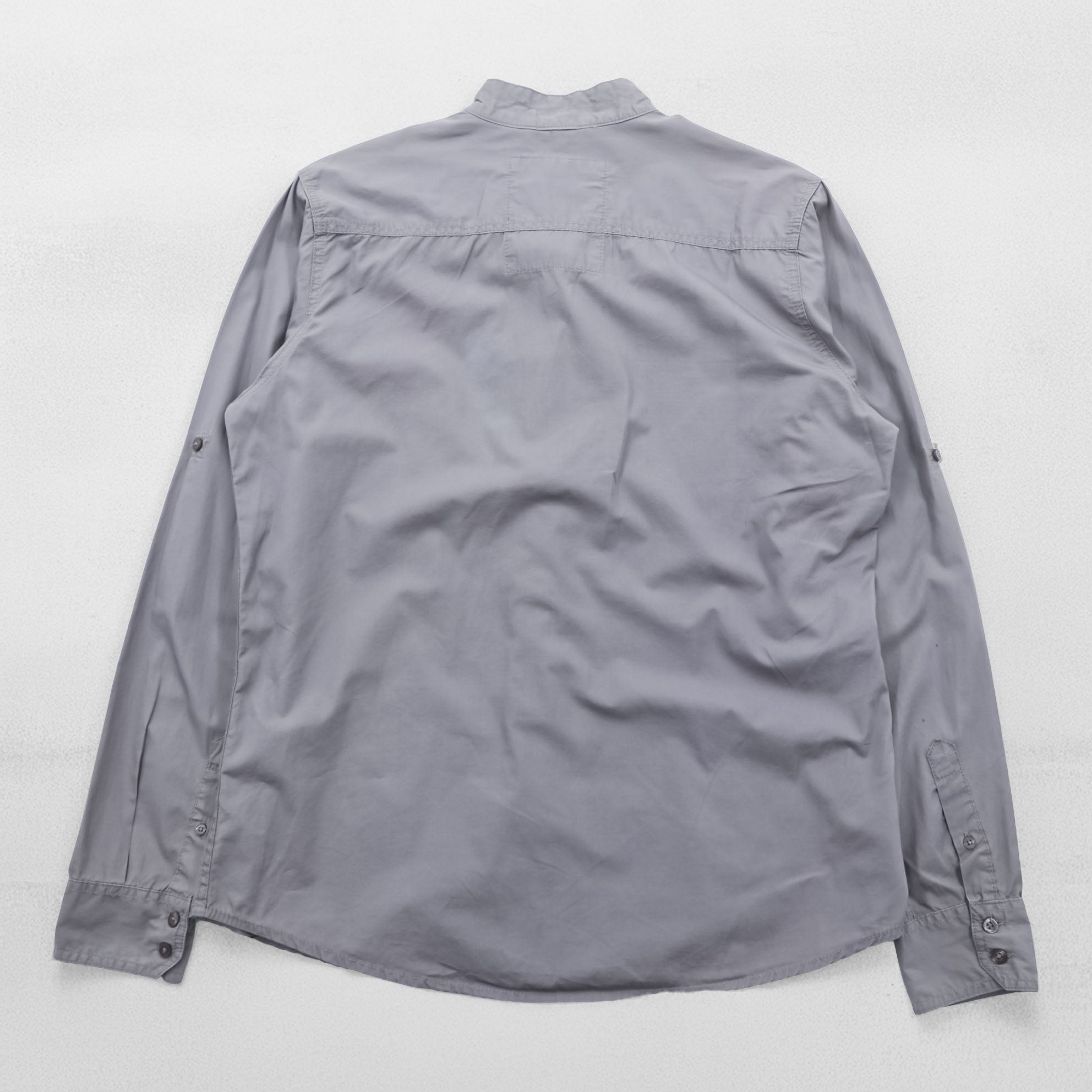 MATE L'EAU VESTES SHIRT チャイナシャツ L グレー コットン ユーロワーク 聖林公司 チュニジア製