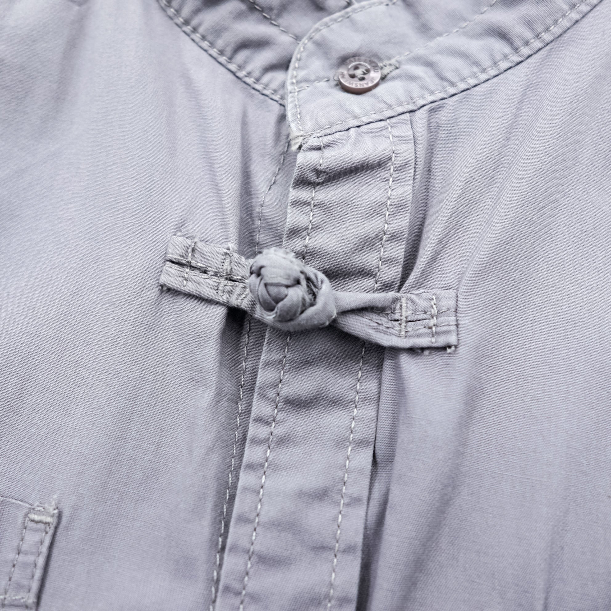 MATE L'EAU VESTES SHIRT チャイナシャツ L グレー コットン ユーロワーク 聖林公司 チュニジア製