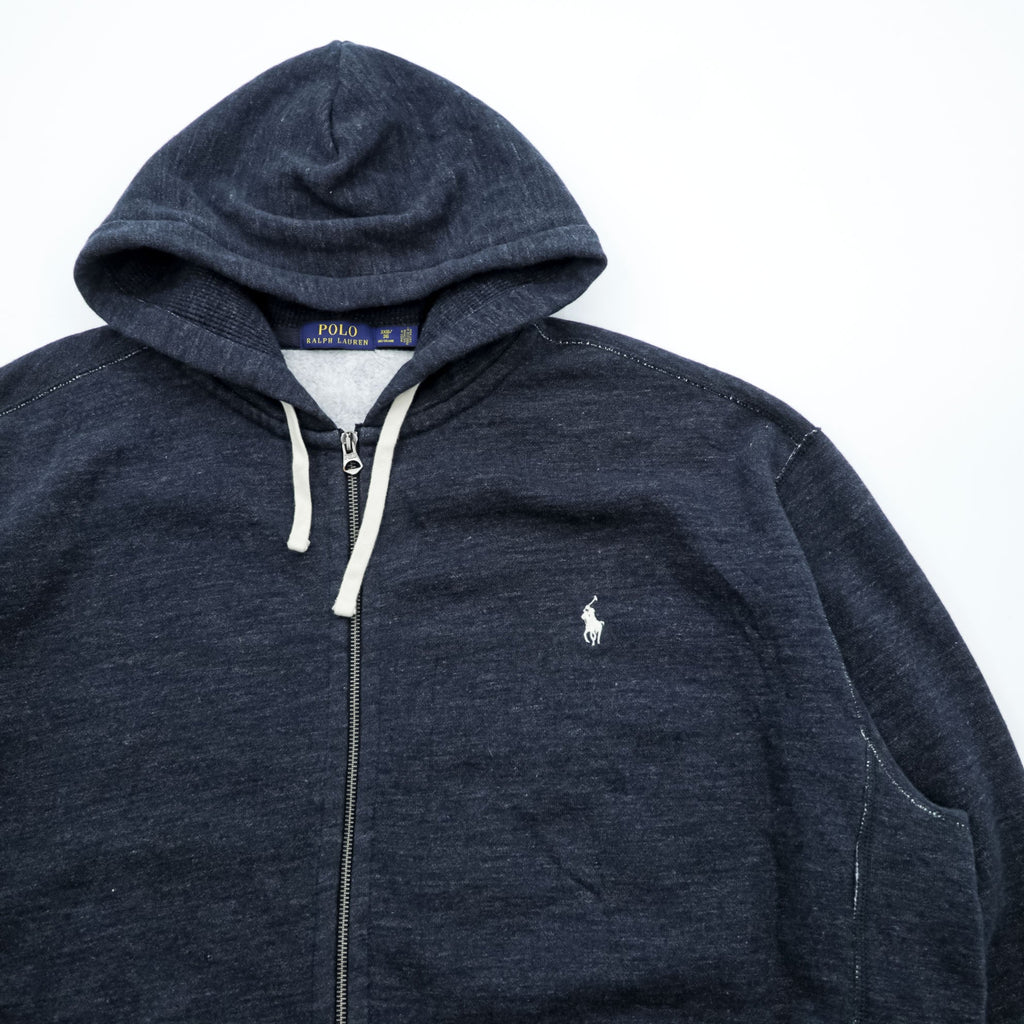 Polo Ralph Lauren Reverse Weave Zip Hoodie 3XL Grey Small Pony Embroidered Logo Big Size Front Pocket