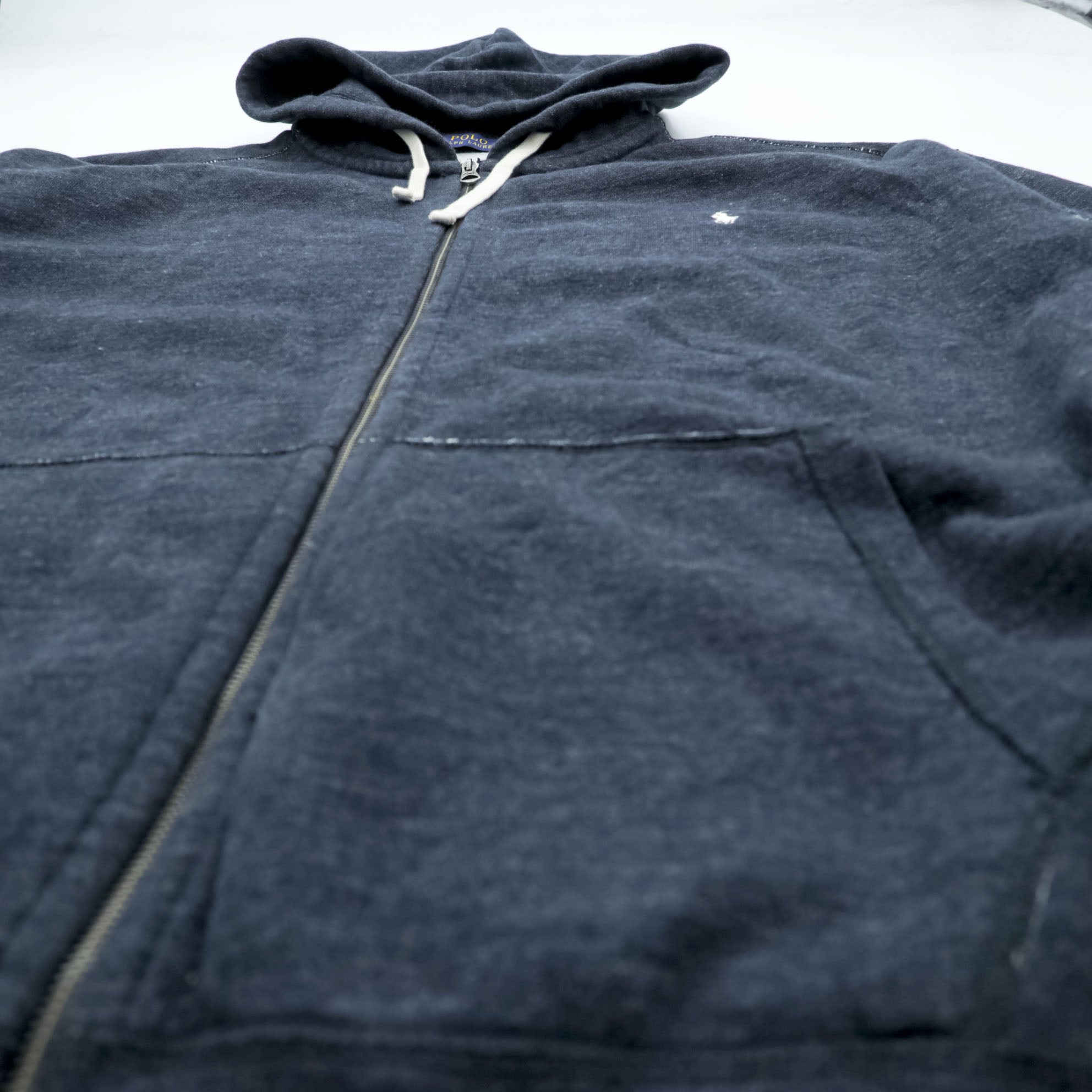 Polo Ralph Lauren Reverse Weave Zip Hoodie 3XL Grey Small Pony Embroidered Logo Big Size Front Pocket