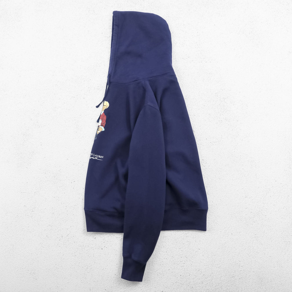 Polo Ralph Lauren Polo Bear Pullover Hoodie M Navy Side Pockets Cotton