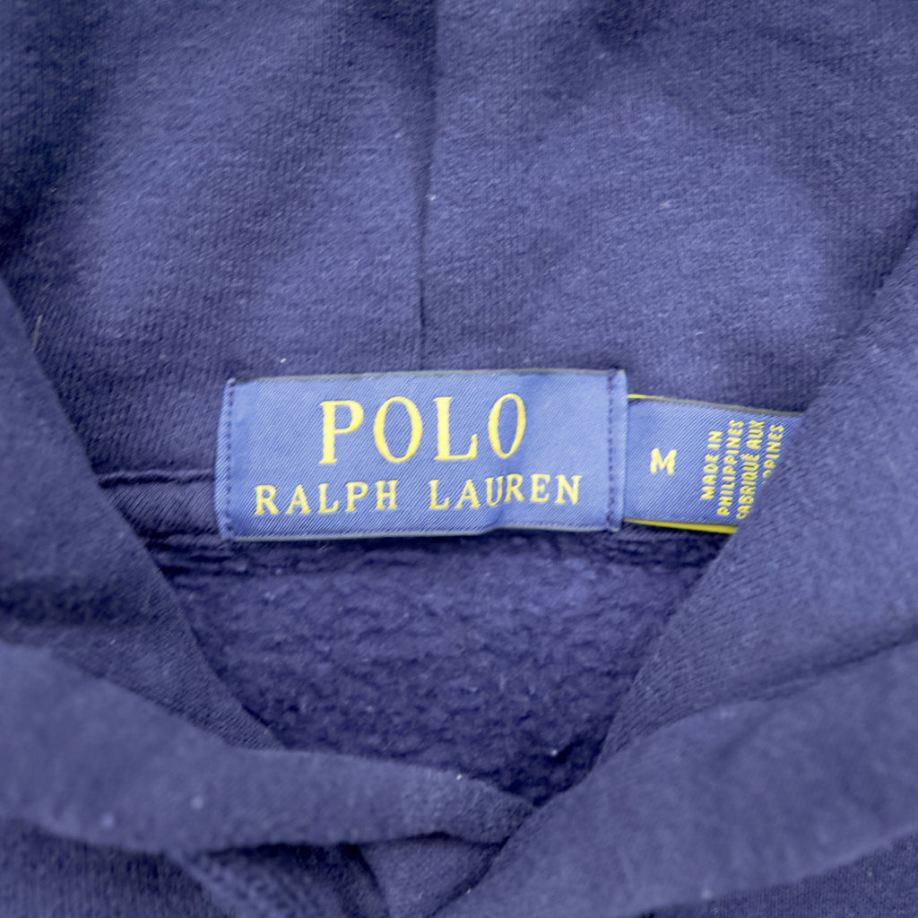 Polo Ralph Lauren Polo Bear Pullover Hoodie M Navy Side Pockets Cotton