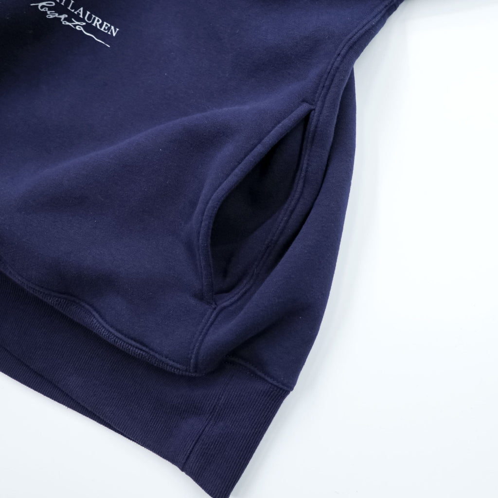 Polo Ralph Lauren Polo Bear Pullover Hoodie M Navy Side Pockets Cotton