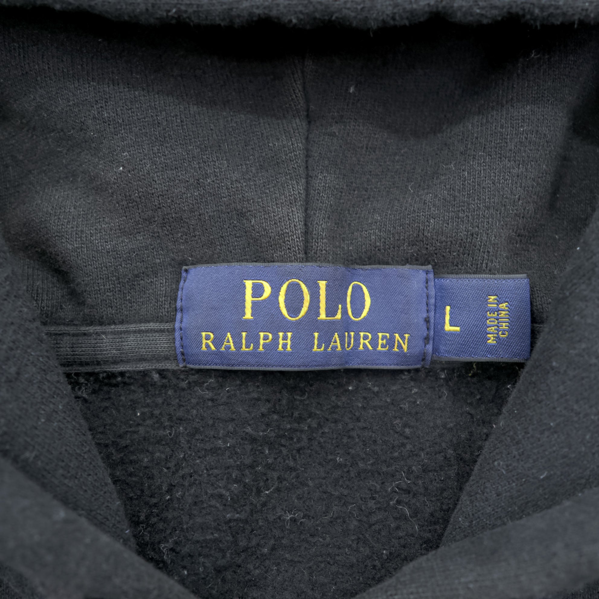 Polo Ralph Lauren Polo Bear Zip Hoodie L Black Front Pocket Cotton