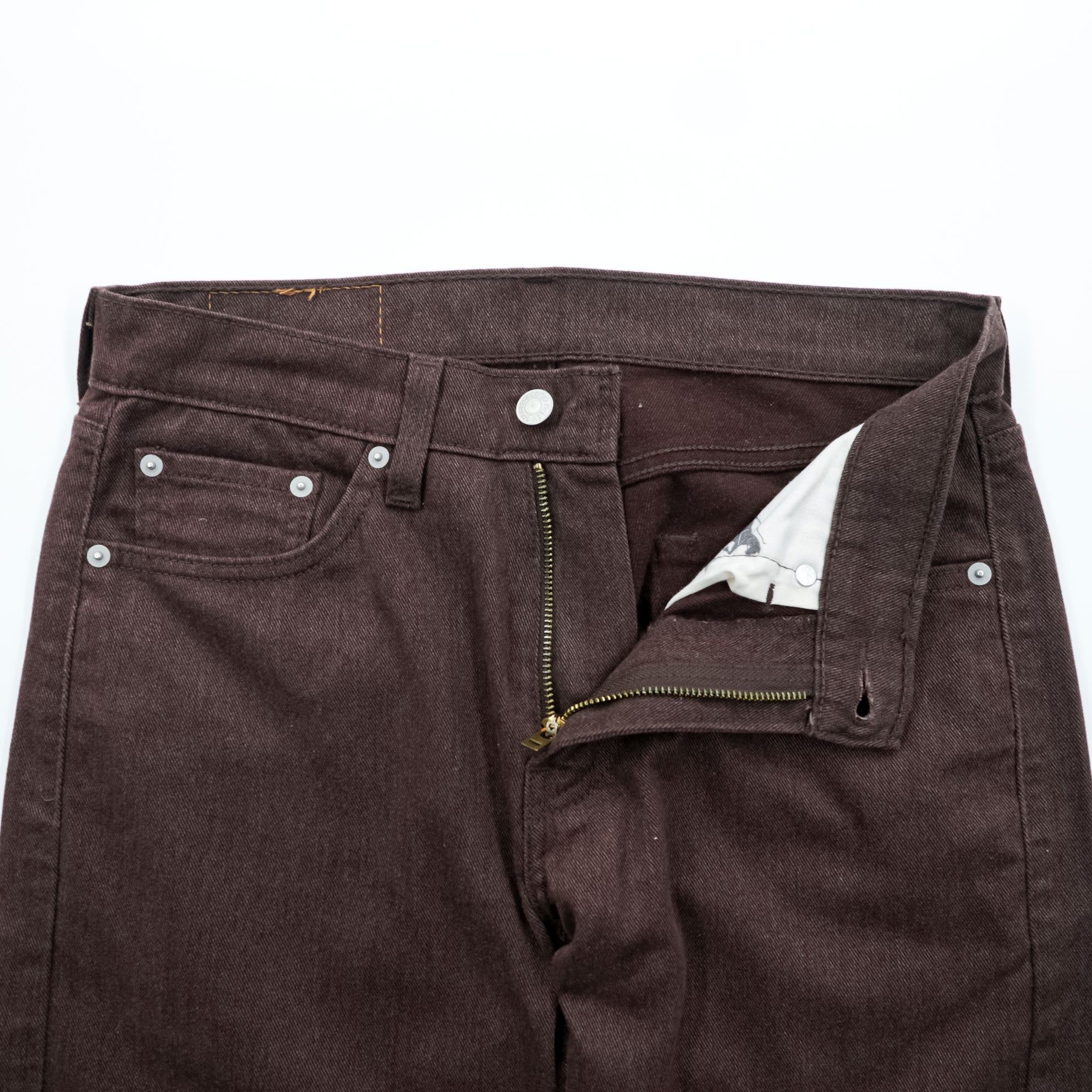 Levi's 505 デニムパンツ ジーンズ S ダークブラウン ストレッチ レギュラーフィット 00505-2241