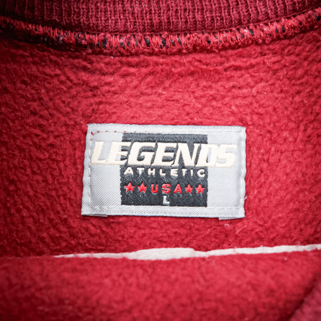 LEGENDS ATHLETIC 90s Made in USA Vintage College Sweatshirt L Bordeaux Ribbed LEGENDS NCAA ARKANSAS