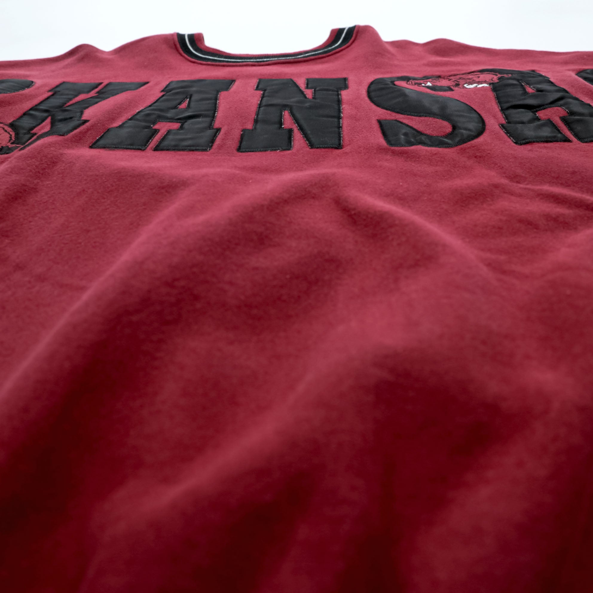 LEGENDS ATHLETIC 90s Made in USA Vintage College Sweatshirt L Bordeaux Ribbed LEGENDS NCAA ARKANSAS