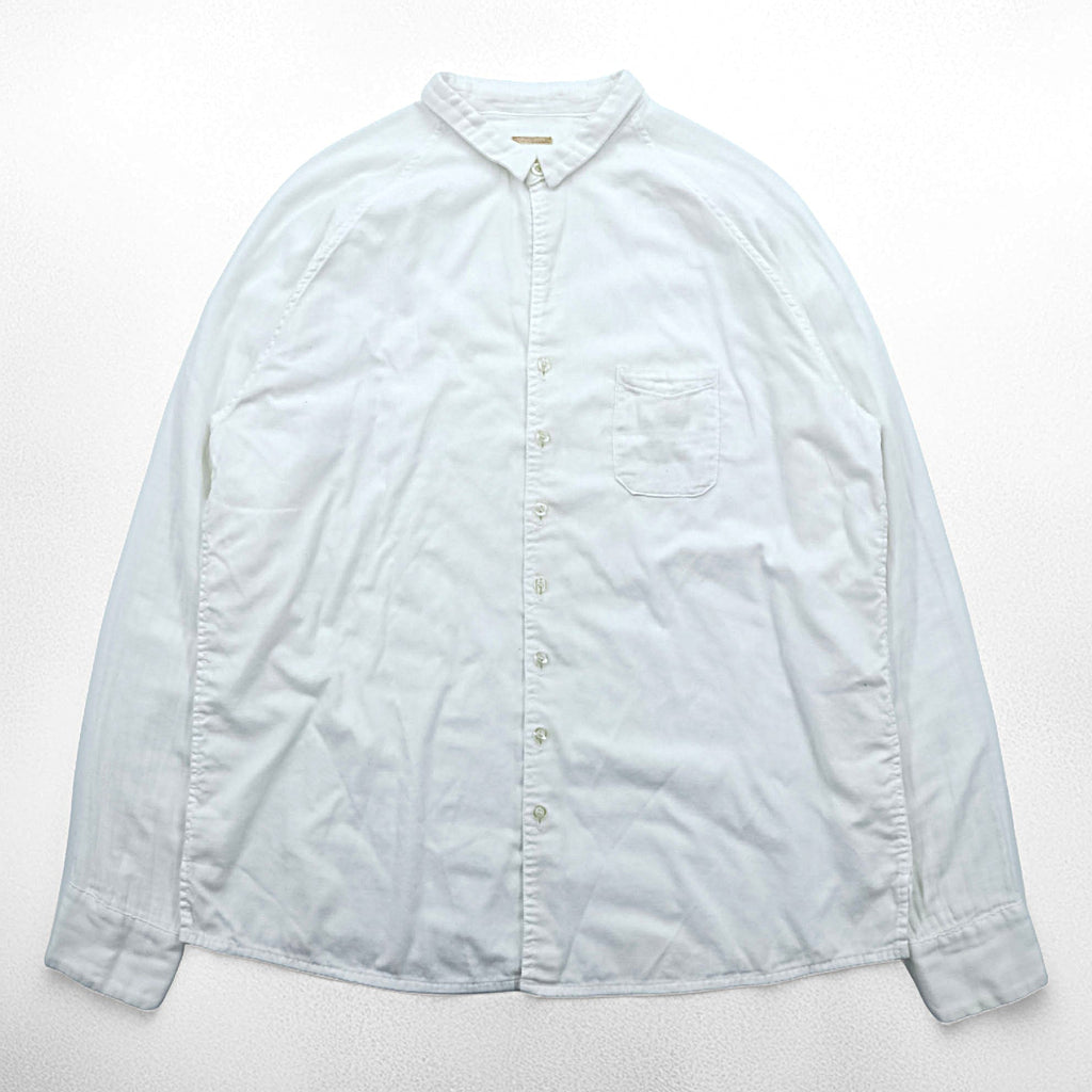 KAPITAL Made in Japan Gauze Long Sleeve Raglan Shirt XL White Cotton Chest Pocket