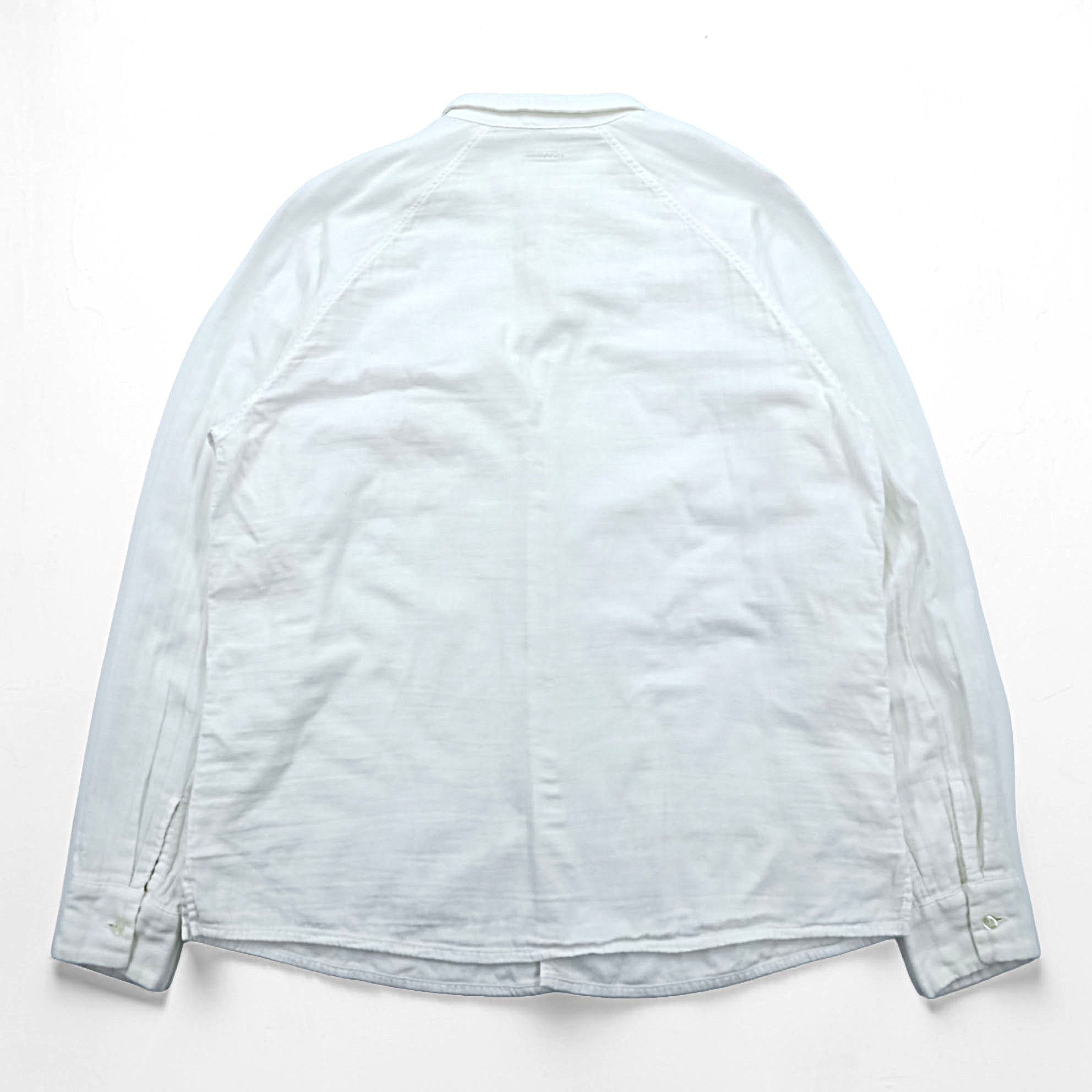 KAPITAL Made in Japan Gauze Long Sleeve Raglan Shirt XL White Cotton Chest Pocket