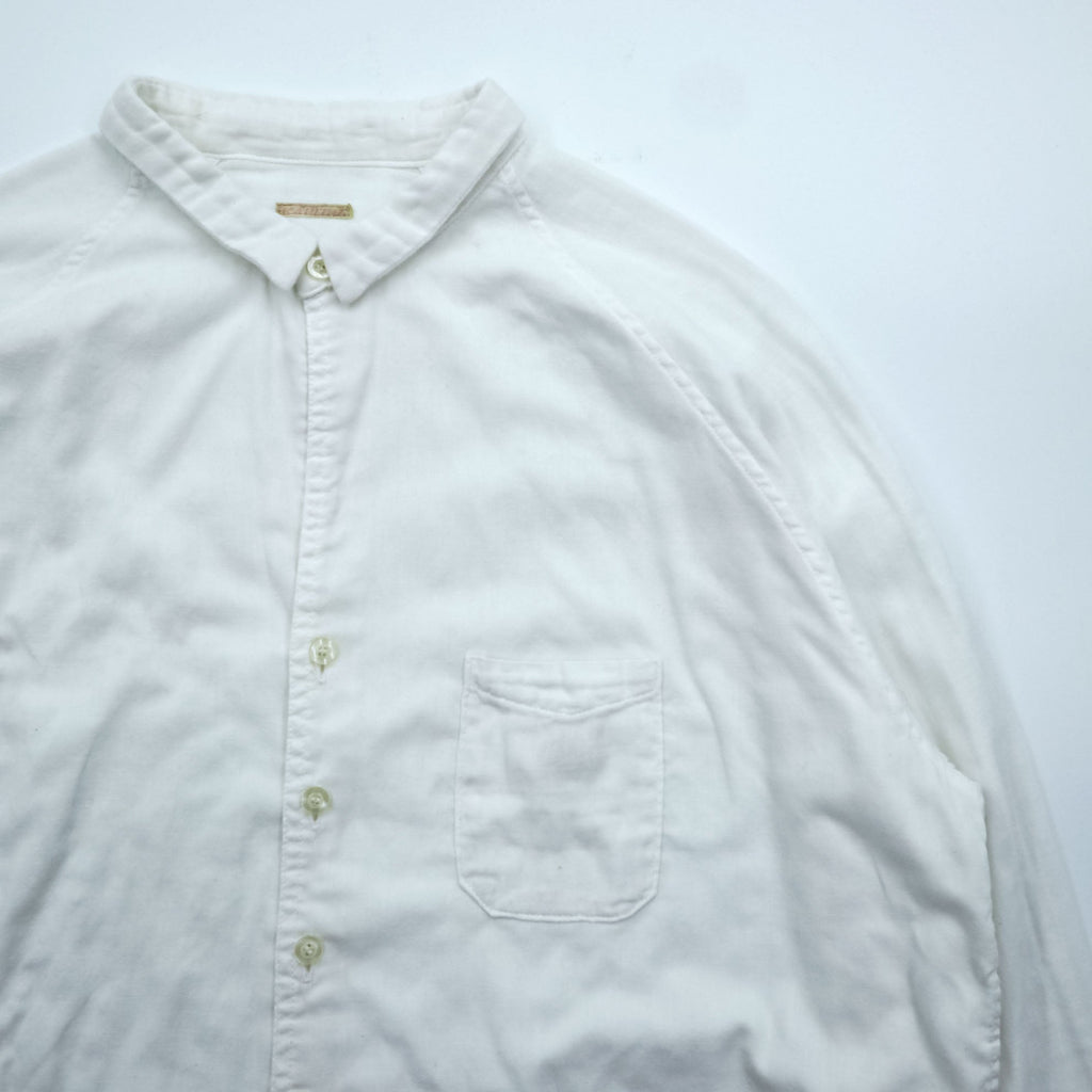 KAPITAL Made in Japan Gauze Long Sleeve Raglan Shirt XL White Cotton Chest Pocket