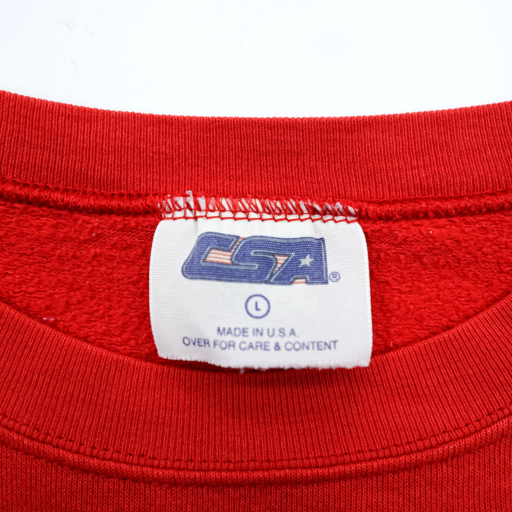CSA 90s USA Vintage Sweatshirt L Red Cotton HOUSTON TEXANS