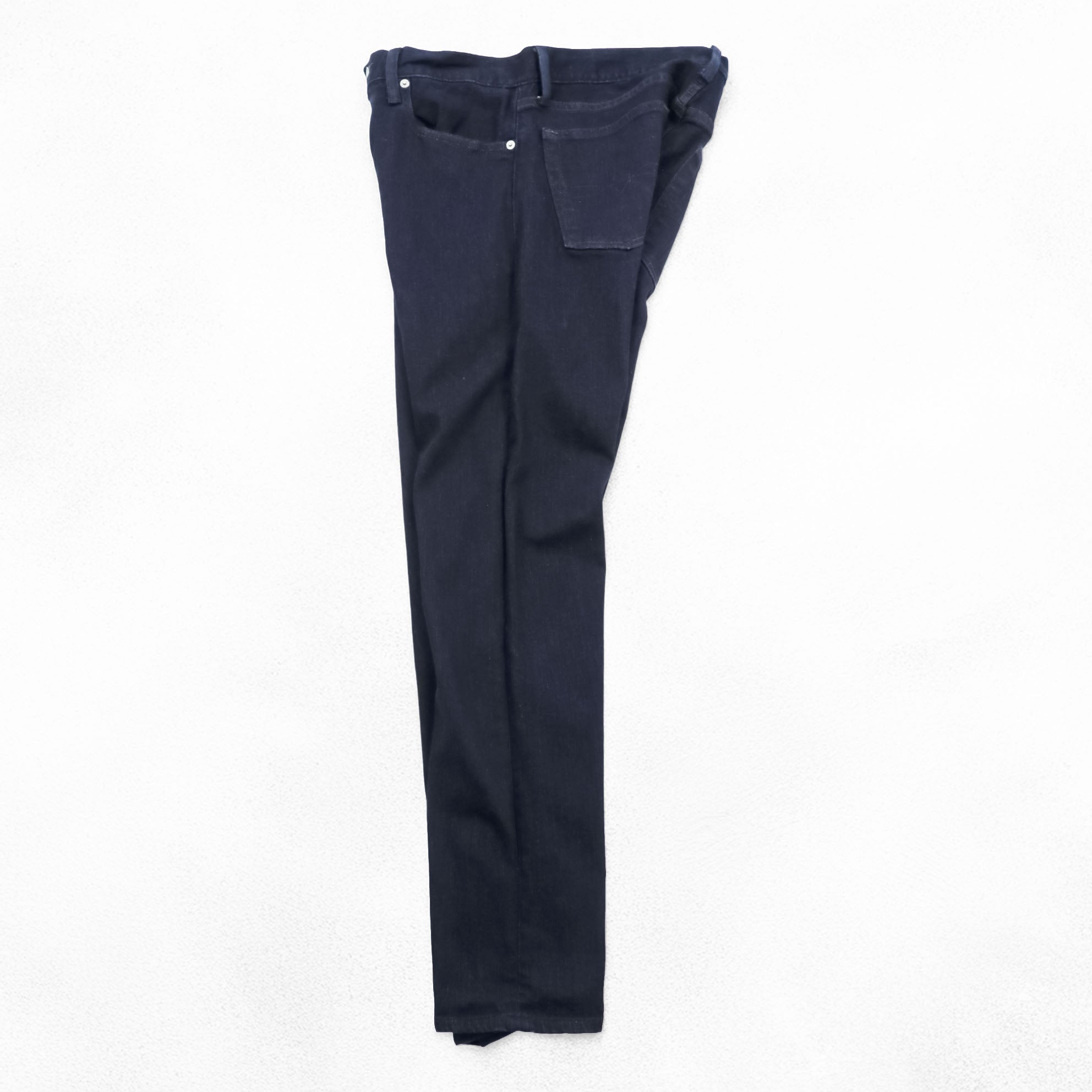 Polo Ralph Lauren Denim Pants Jeans M Stretch Indigo Dark Blue Slim Straight Leather Patch THE VARICK SLIM STRAIGHT