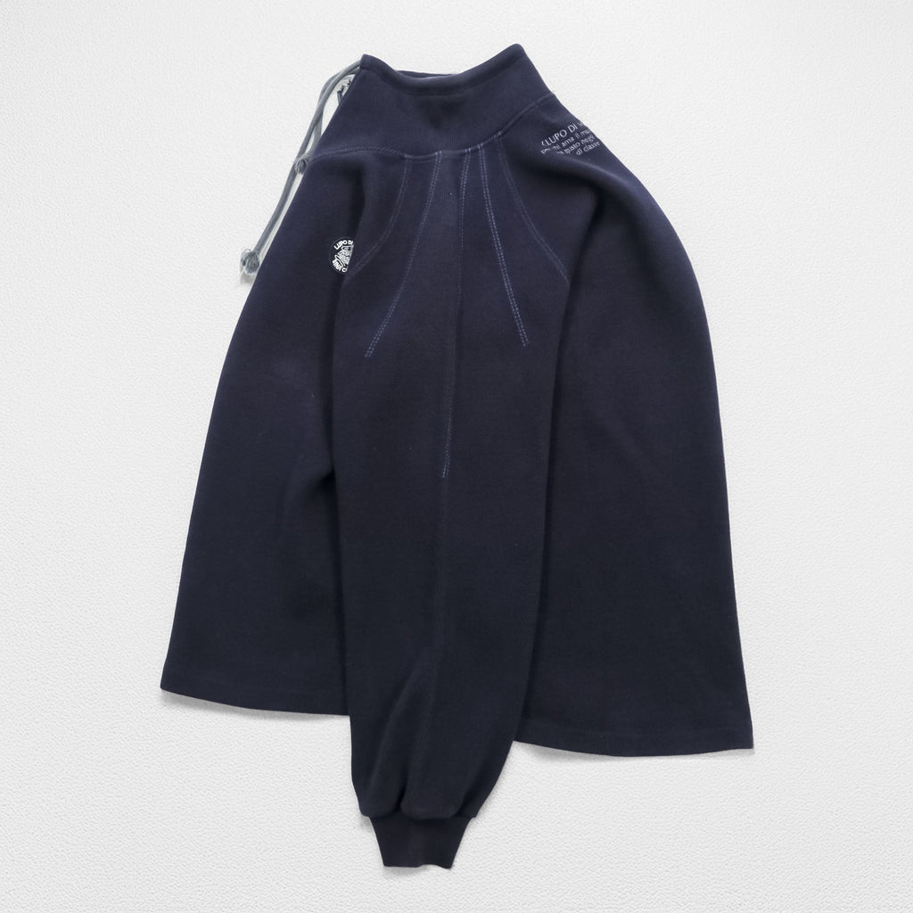 SINA COVA Half-Zip Sweatshirt L Navy Cotton High Neck