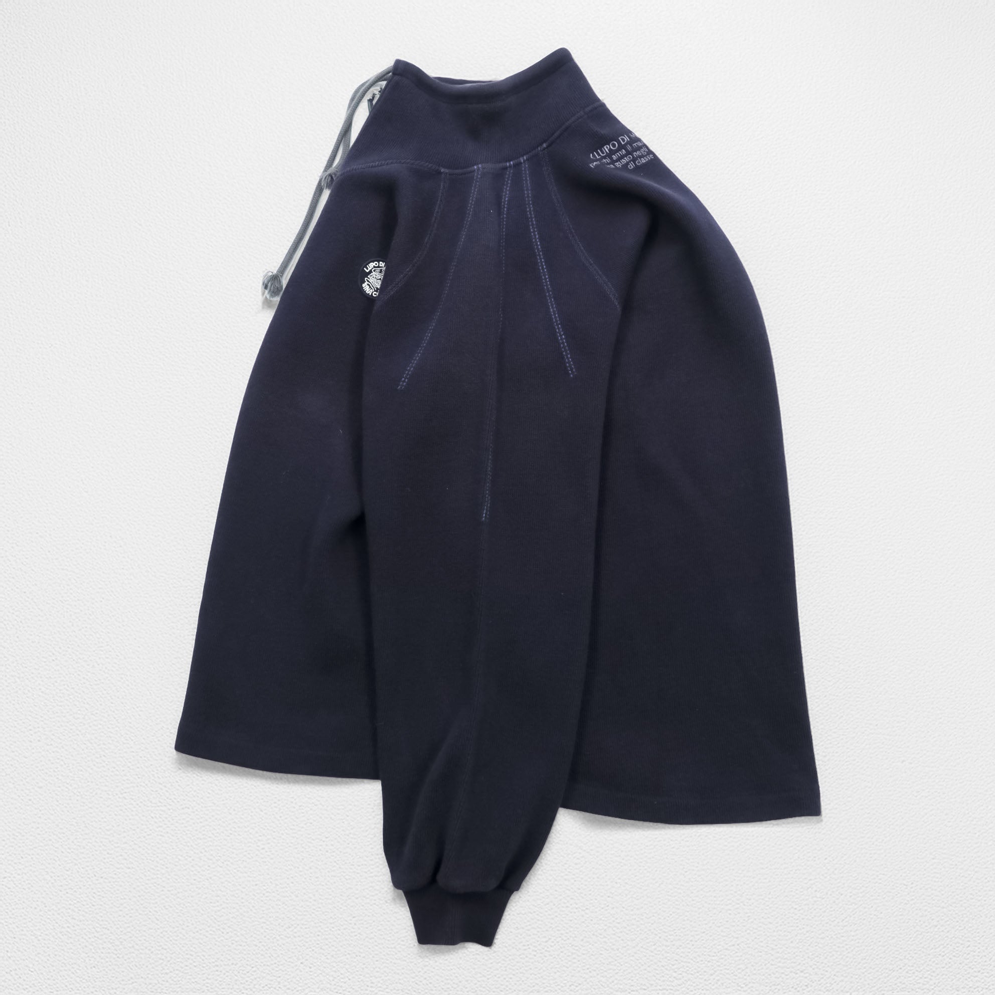 SINA COVA Half-Zip Sweatshirt L Navy Cotton High Neck
