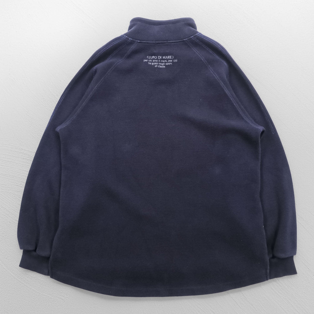 SINA COVA Half-Zip Sweatshirt L Navy Cotton High Neck