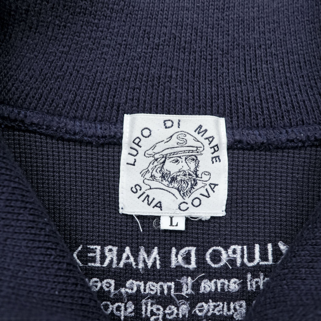 SINA COVA Half-Zip Sweatshirt L Navy Cotton High Neck