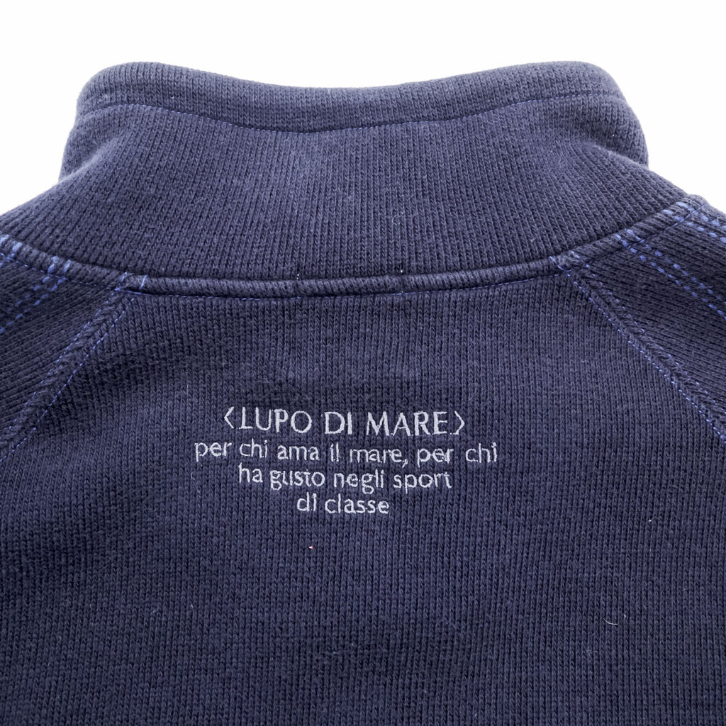 SINA COVA Half-Zip Sweatshirt L Navy Cotton High Neck