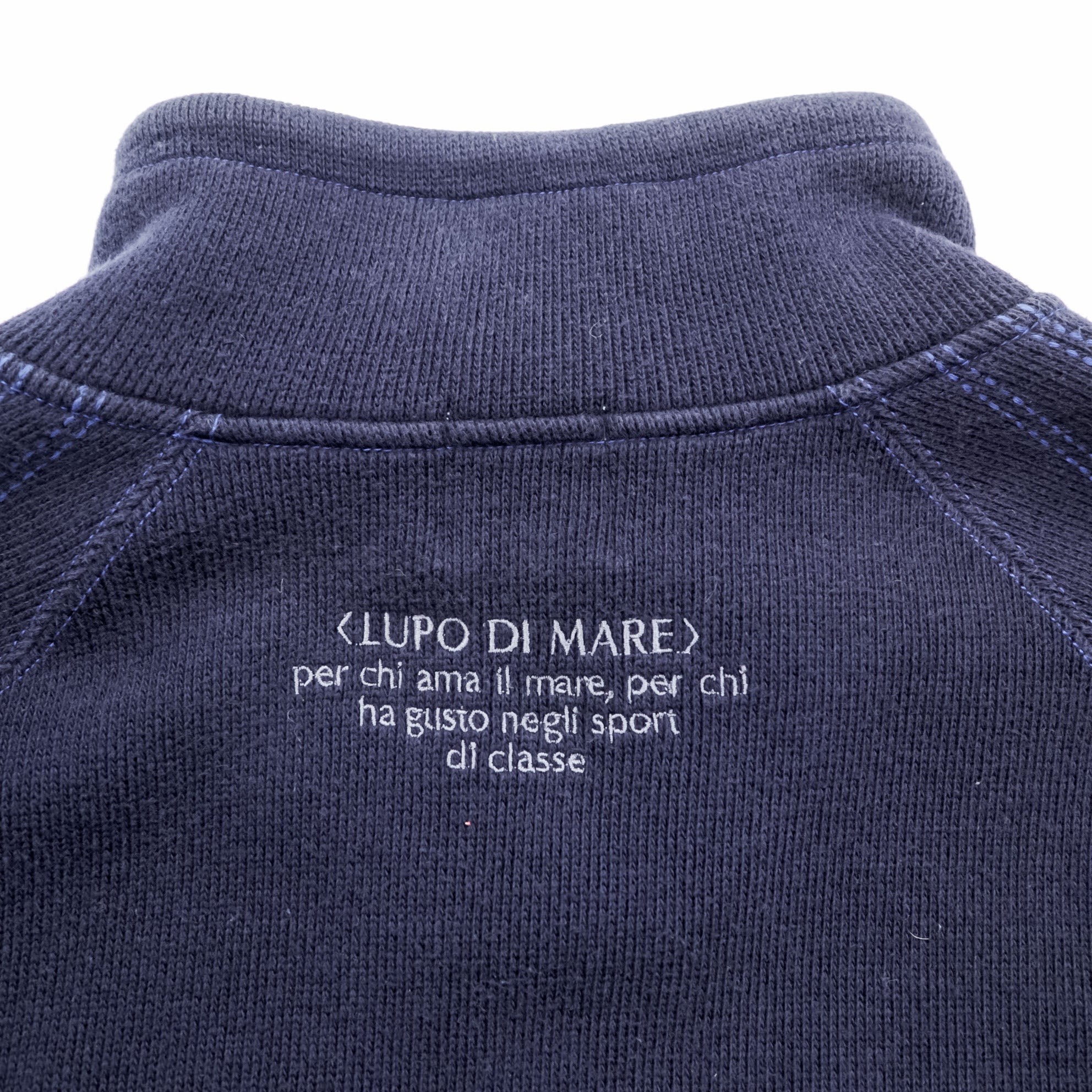 SINA COVA Half-Zip Sweatshirt L Navy Cotton High Neck