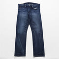 Polo Ralph Lauren ヴィンテージ加工 ストレート デニムパンツ ジーンズ L ストレッチ インディゴブルー レザーパッチ VARICK SLIM STRAIGHT
