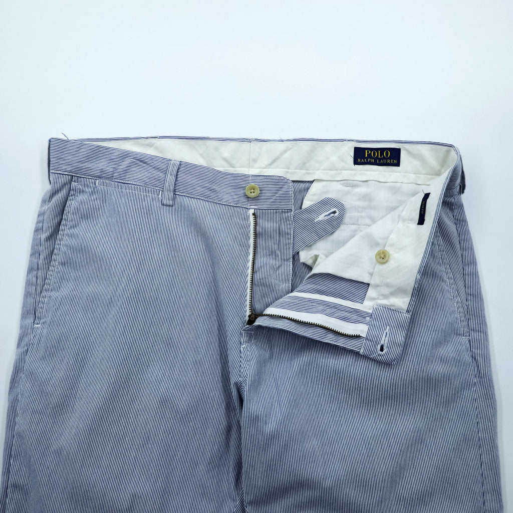 Polo Ralph Lauren Seersucker Stripe Slacks Pants L Blue White