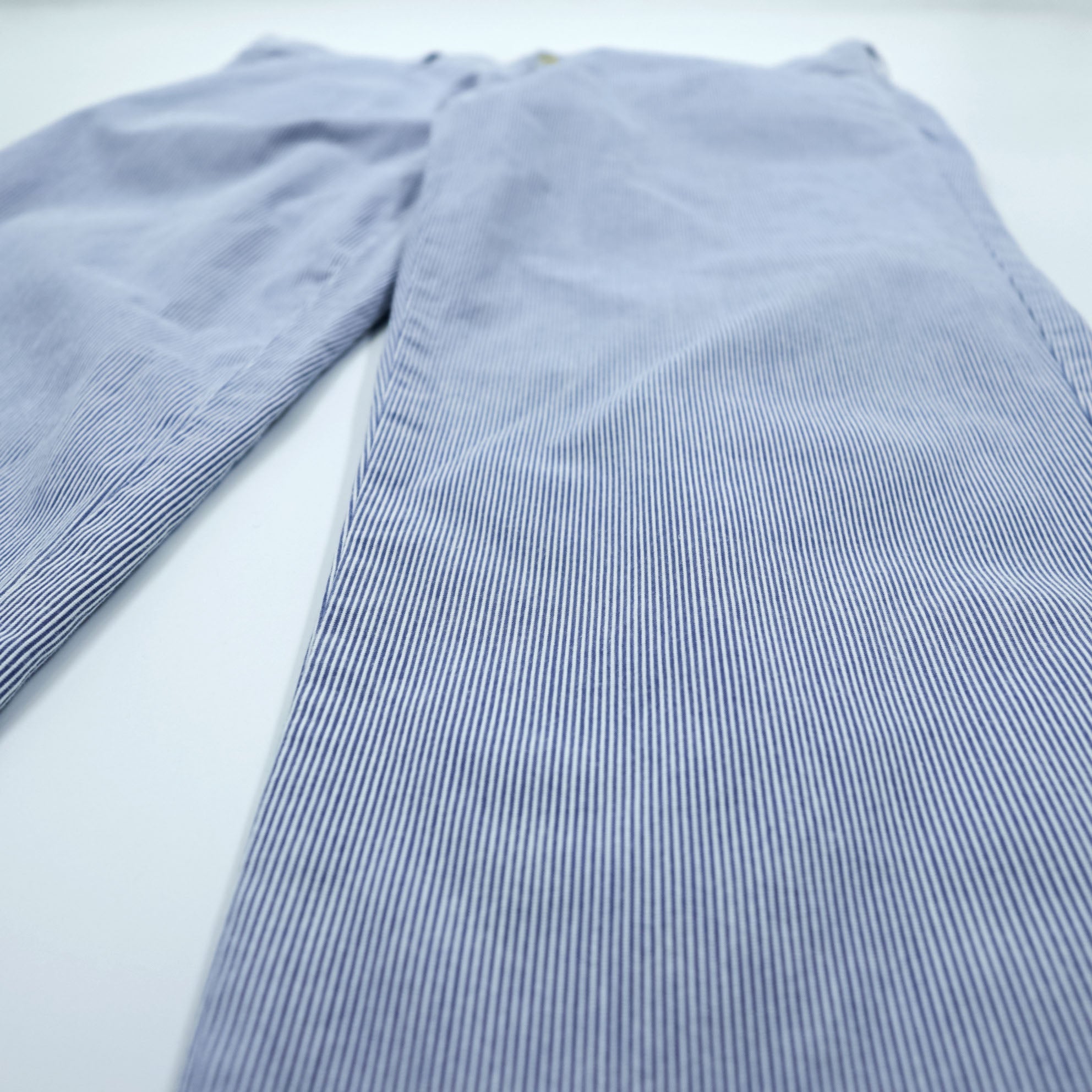 Polo Ralph Lauren Seersucker Stripe Slacks Pants L Blue White