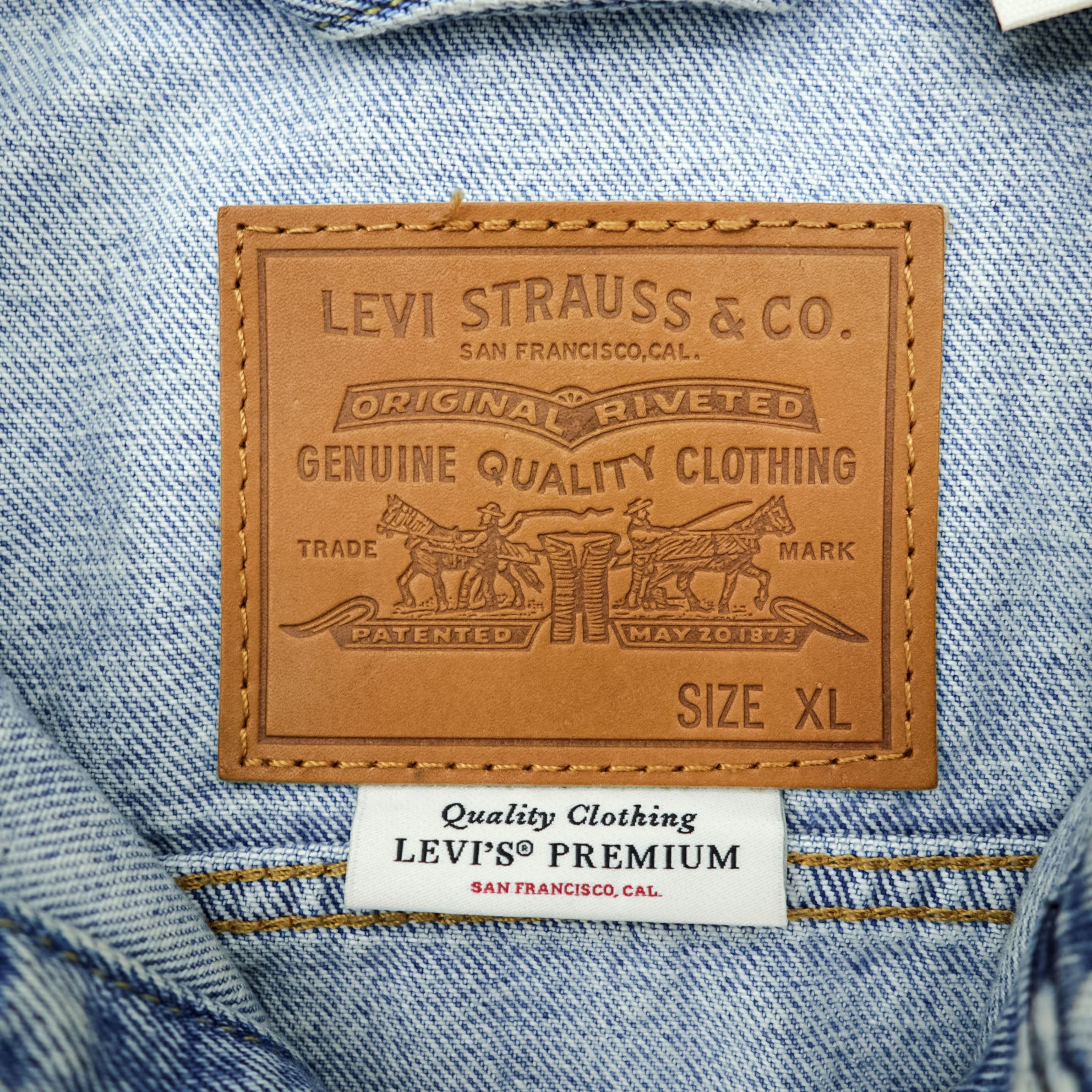 Levi's World War II Model 1st Type Big E Distressed Denim Trucker Jacket Type I G-Jean XL Cinch Back Short Length Double Pleats PREMIUM A3174-0006