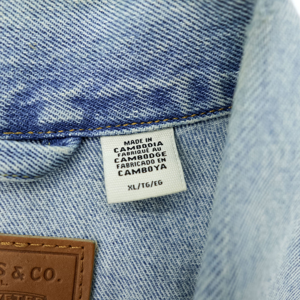 Levi's World War II Model 1st Type Big E Distressed Denim Trucker Jacket Type I G-Jean XL Cinch Back Short Length Double Pleats PREMIUM A3174-0006