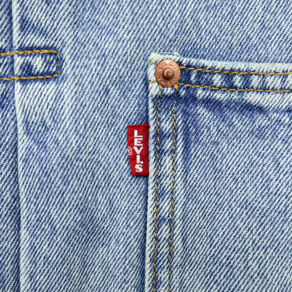 Levi's World War II Model 1st Type Big E Distressed Denim Trucker Jacket Type I G-Jean XL Cinch Back Short Length Double Pleats PREMIUM A3174-0006