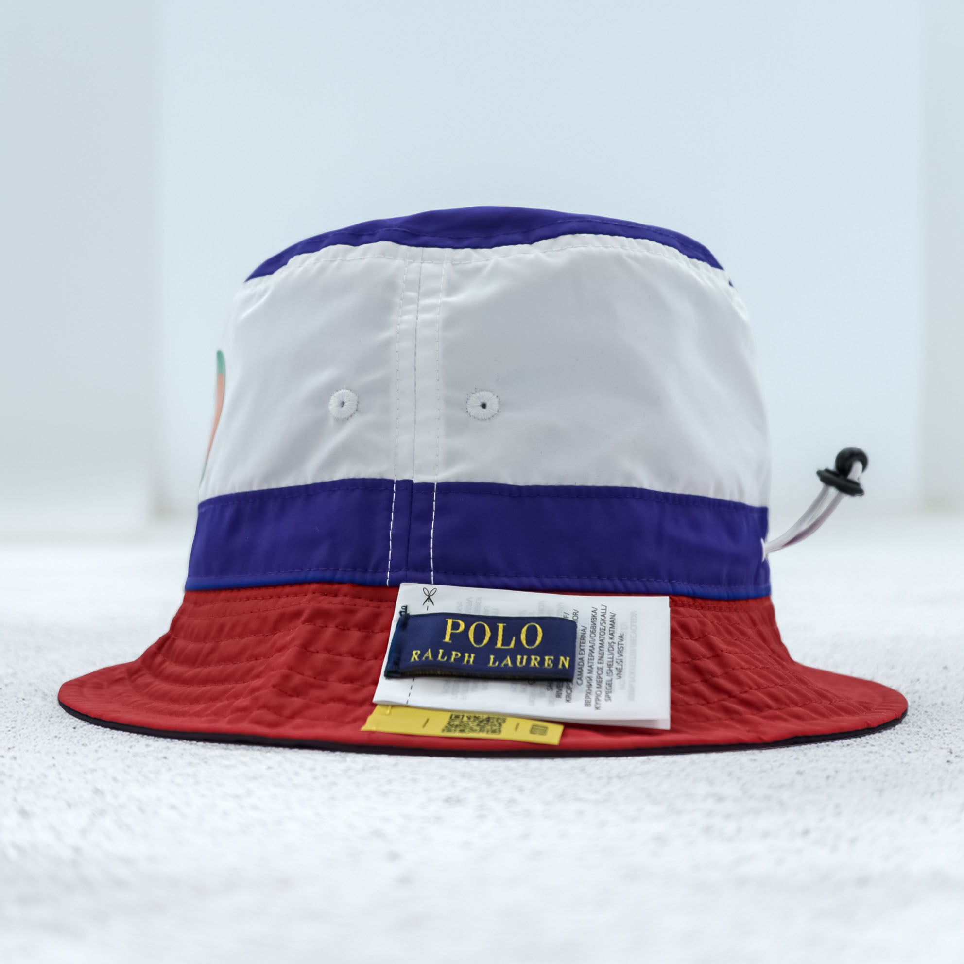 Polo Ralph Lauren Reversible Color-Blocked Bucket Hat with Mesh Pocket and Bungee Cord